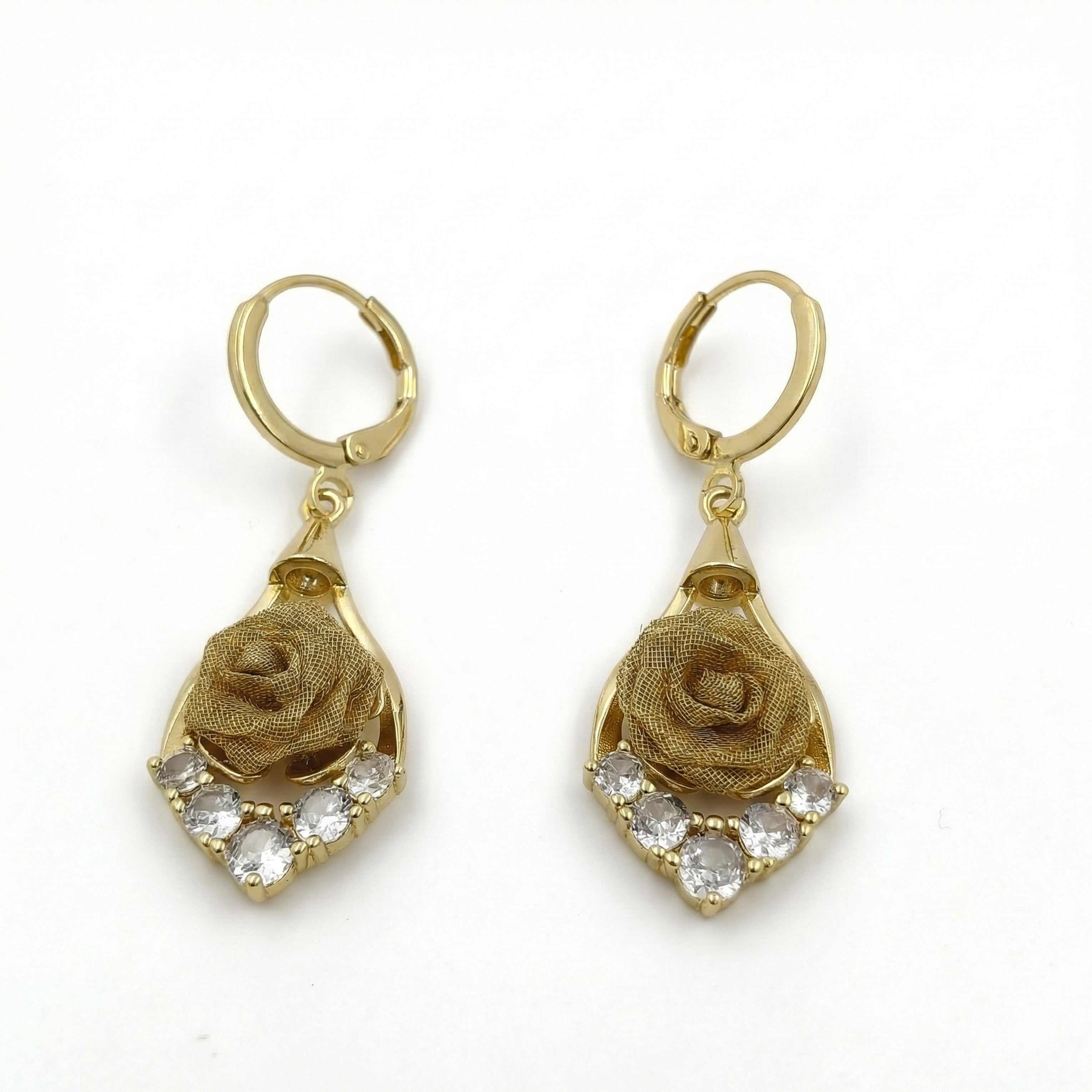 Gold Drop Drop Earrings for women - Finora Jewels