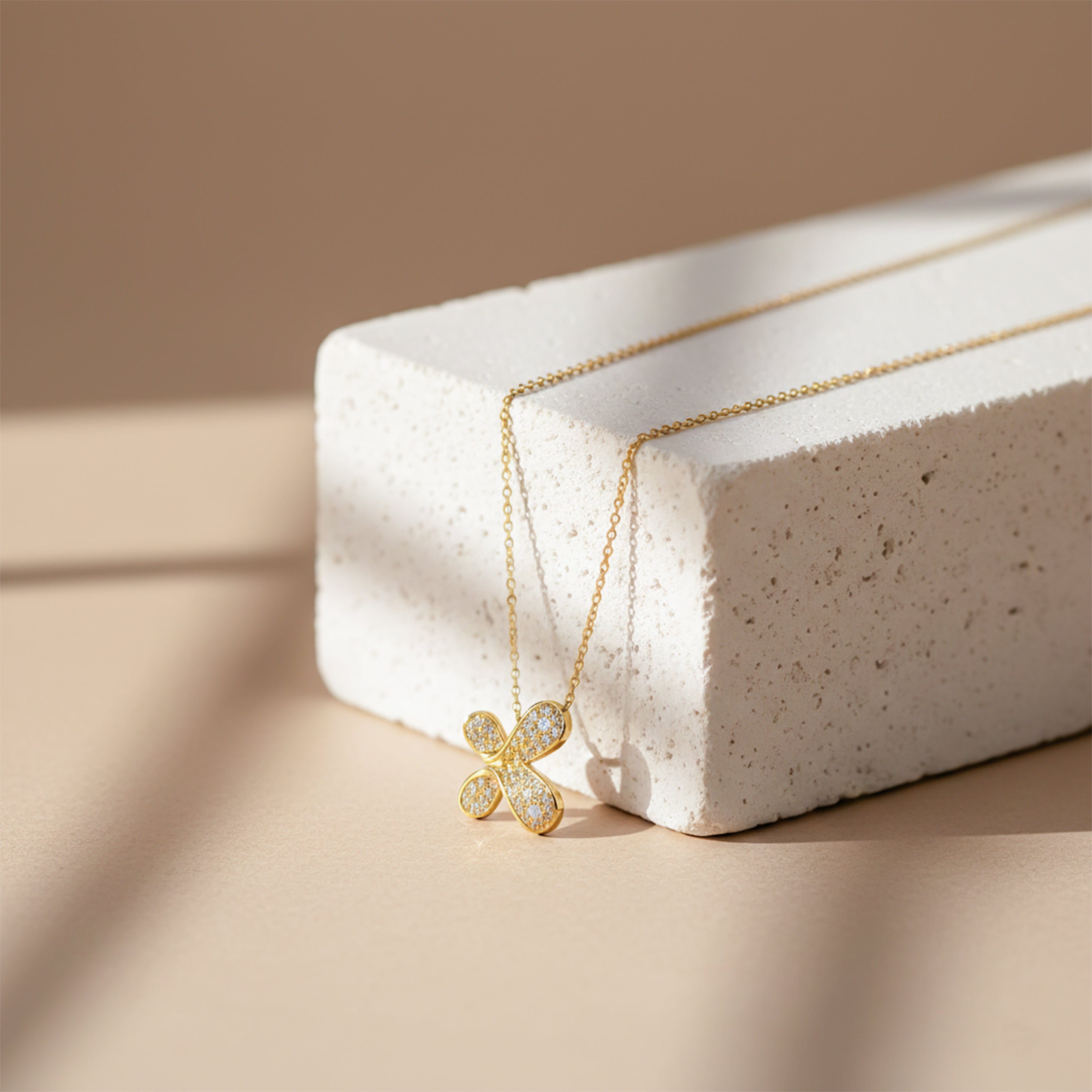 Foliage Cubic Zirconia Locket Link Set GWN -143