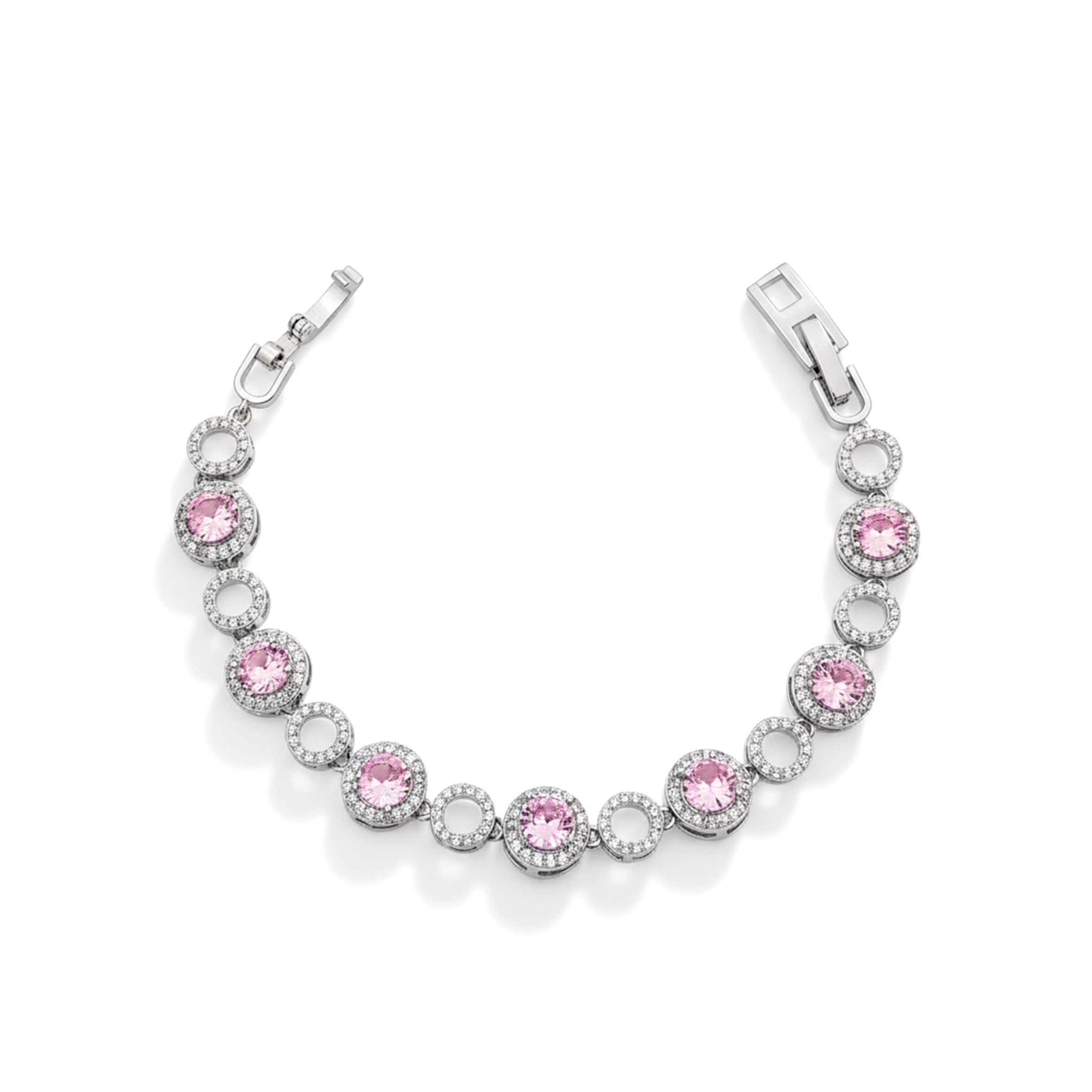 Pink Halo Bracelet for women in Silver - Finora Jewels
