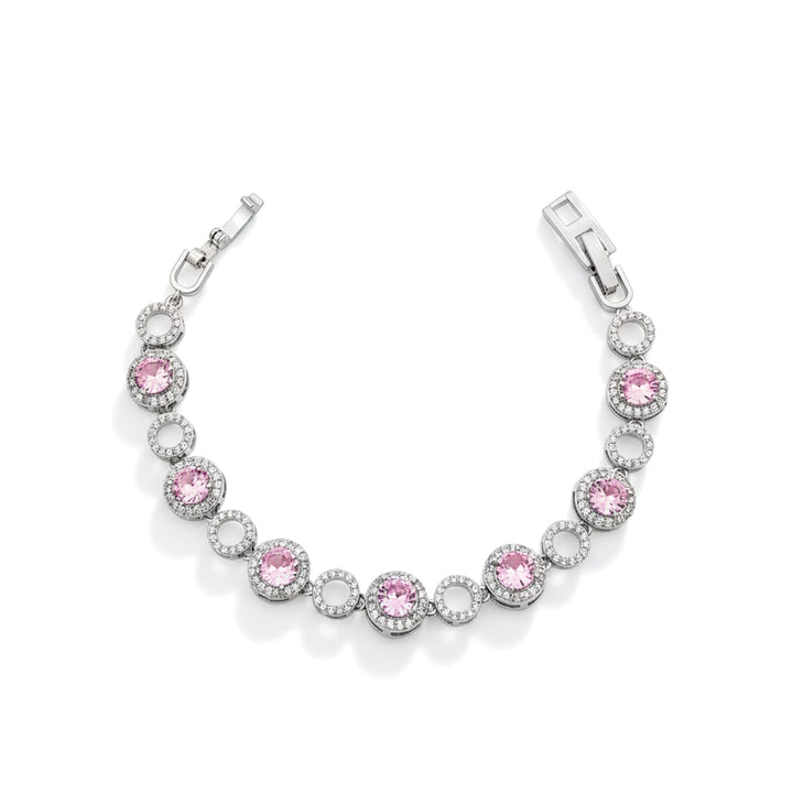 Silver Plated Pink Halo Bracelet