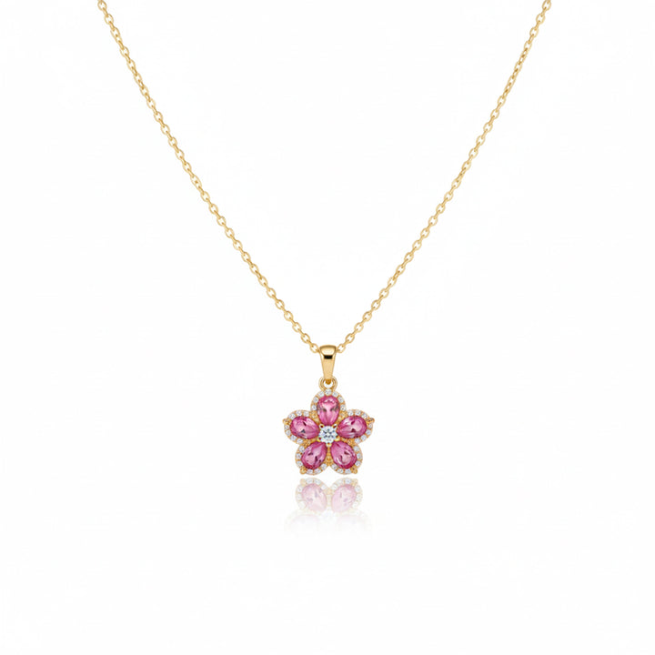 Rosette Foliage Cubic Zirconia Locket Women Link Set GWN -123