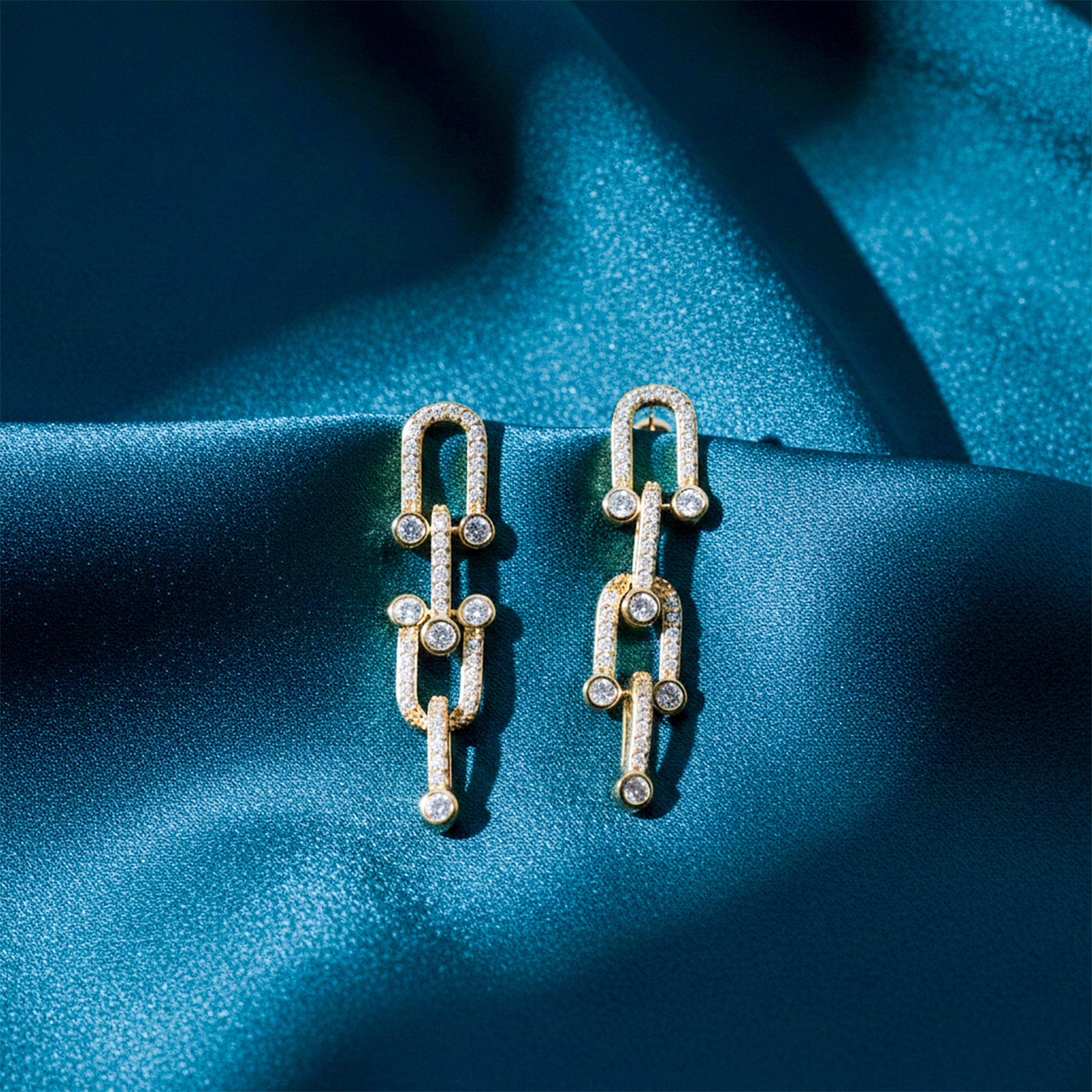 Gold Product Description Stud Earrings for women - Finora Jewels