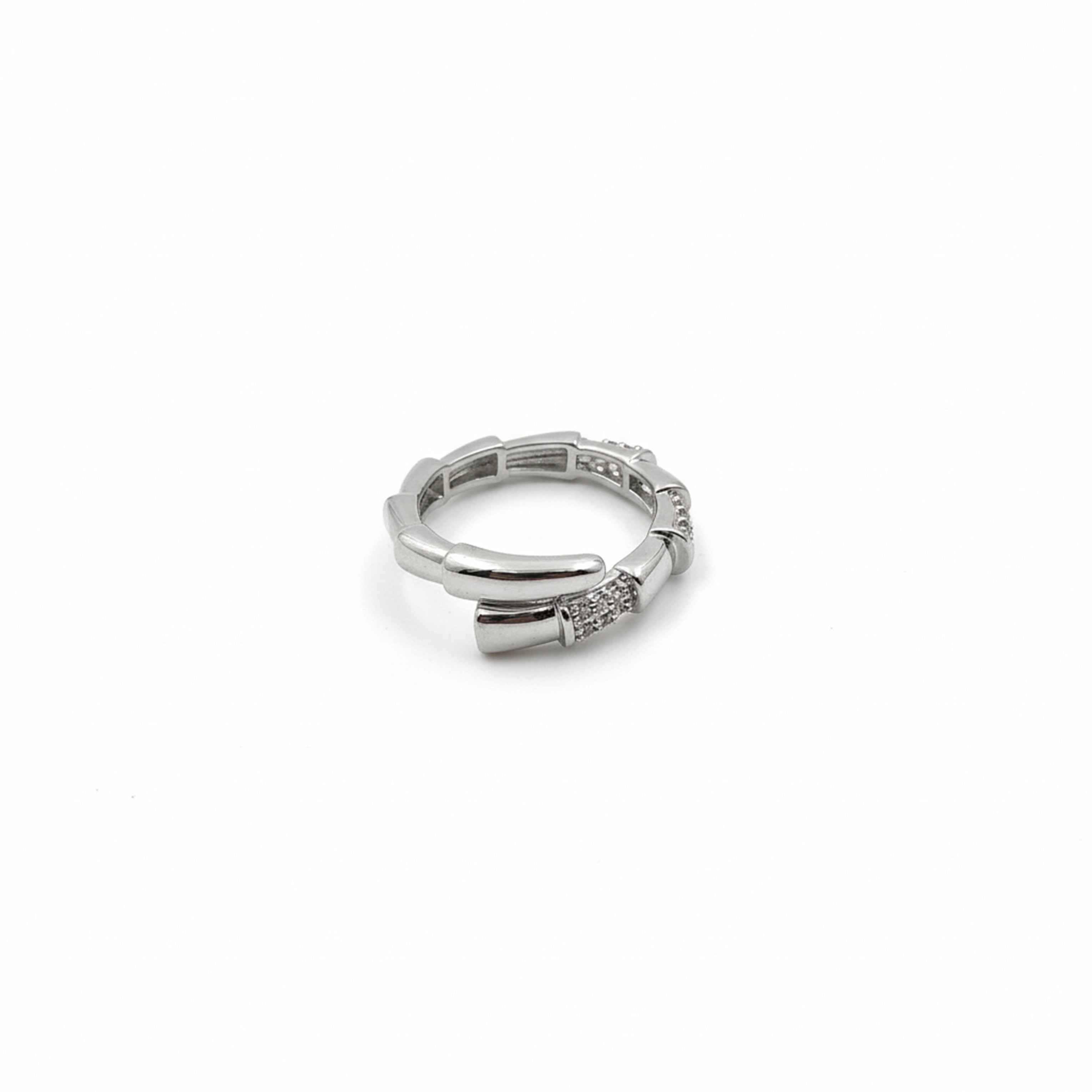 Silver Knot Zirconia Flexible Band GWR -61