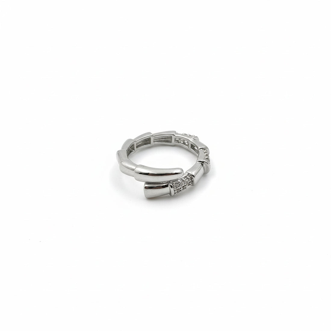 Silver Knot Zirconia Flexible Band GWR -61