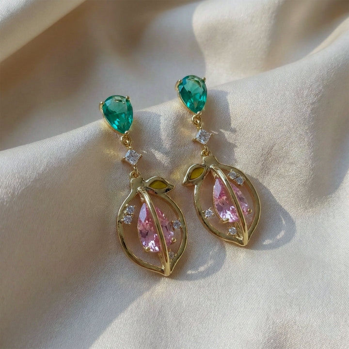 Verde Bloom Dangle Ear Studs GWE -102