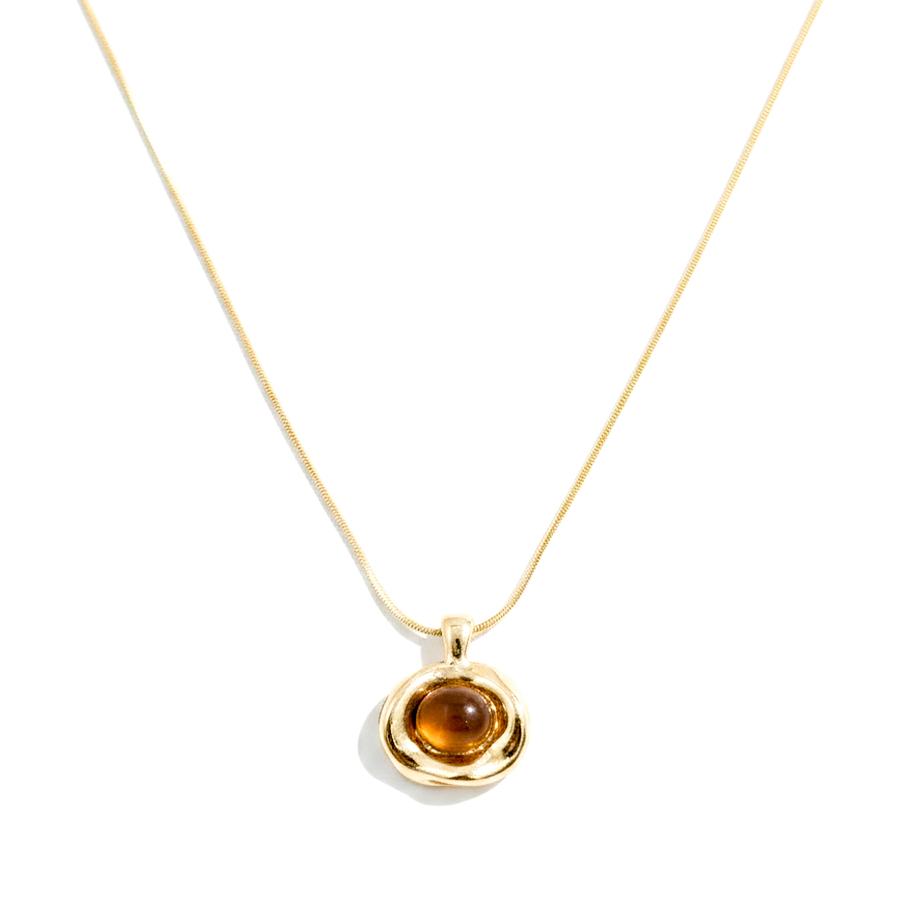 Amber Gold Locket Link Set GWN -66