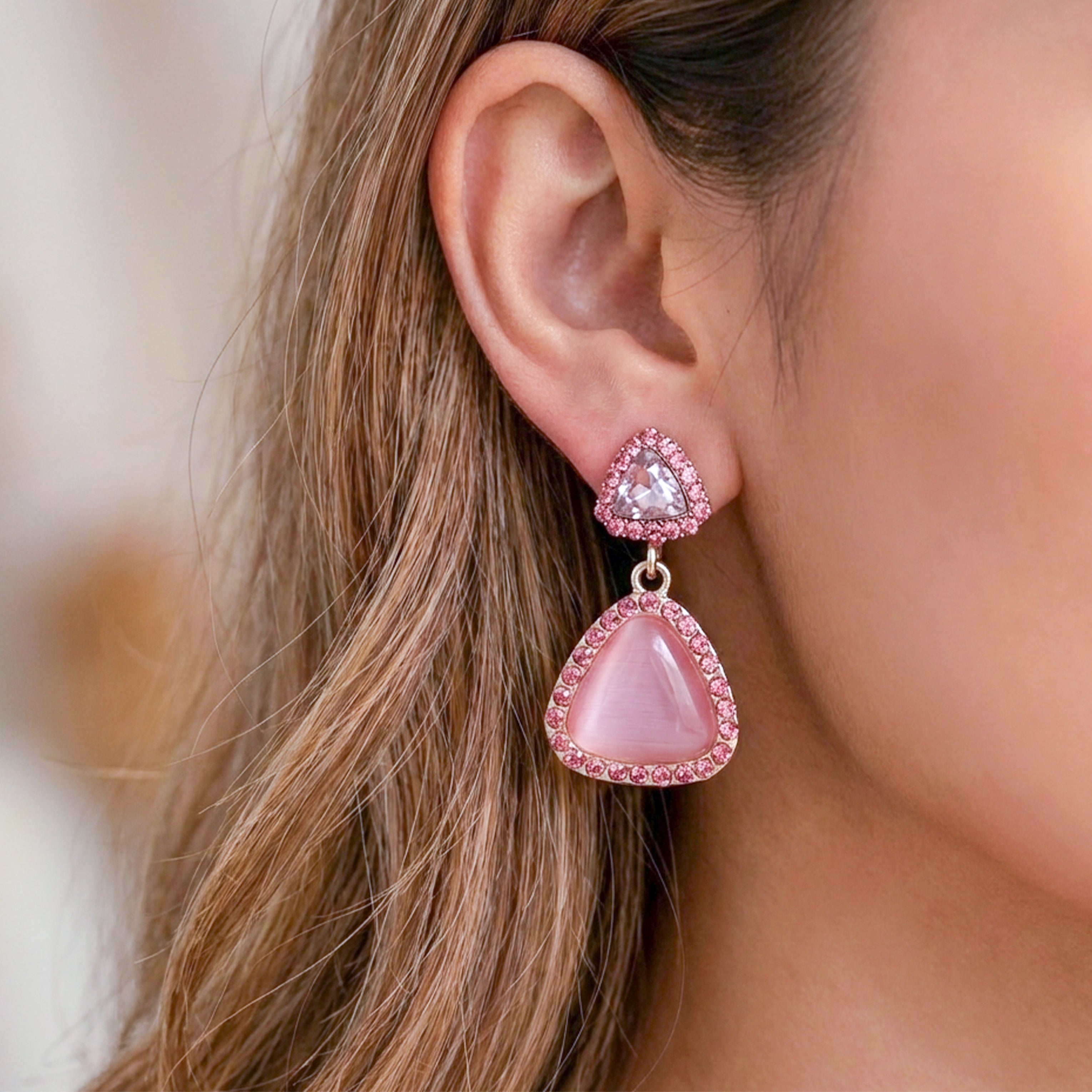 Women Stud Earrings Crystal Drop Gold jewellery - Finora Jewels