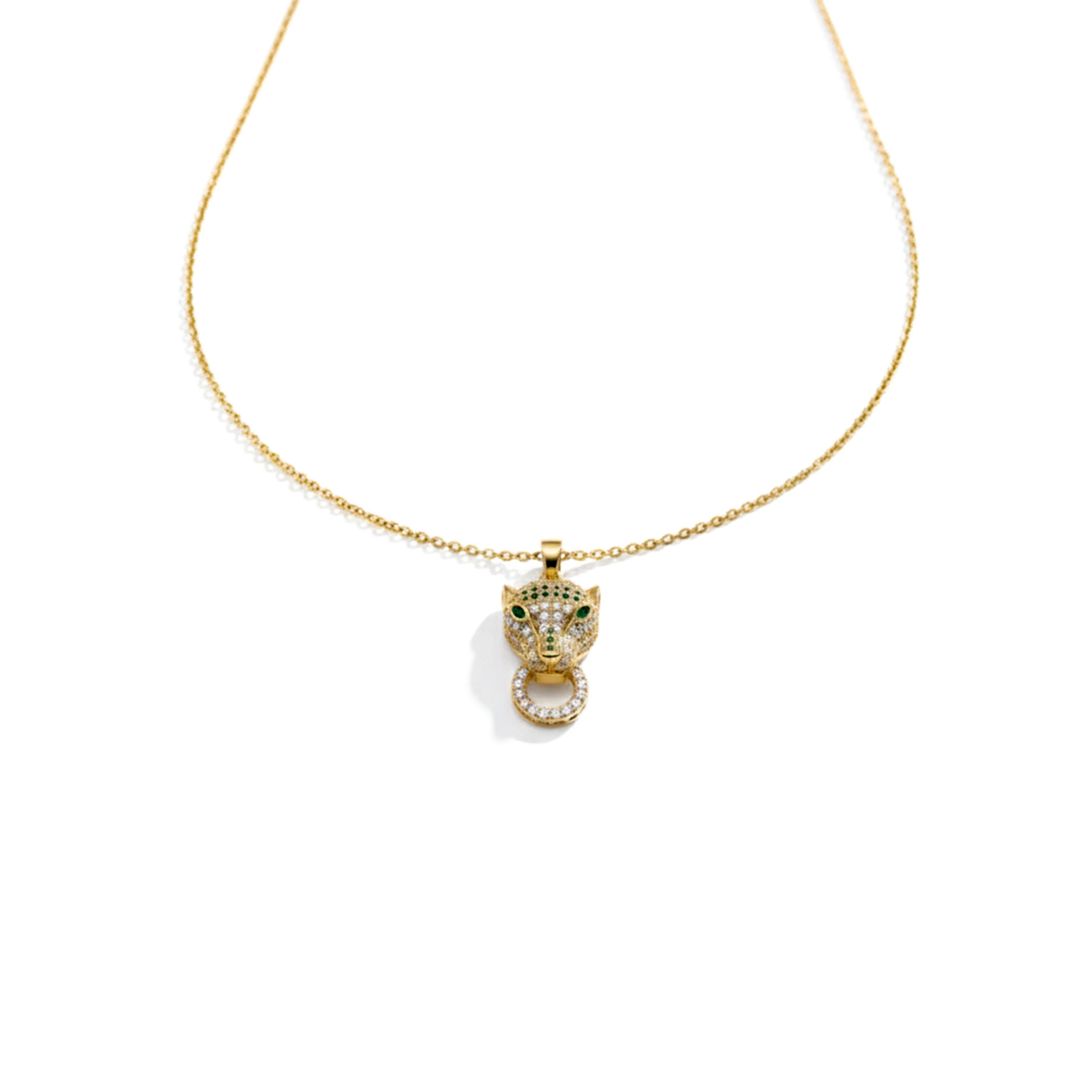 Pavé Cubic Zirconia Panther Women Neckless GWN -77