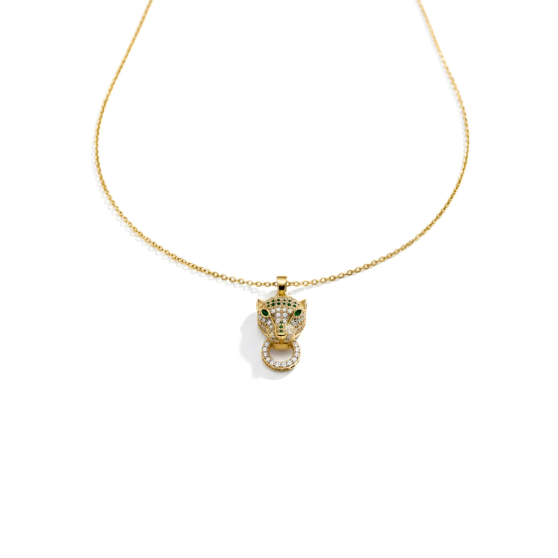 Pavé Cubic Zirconia Panther Women Neckless GWN -77