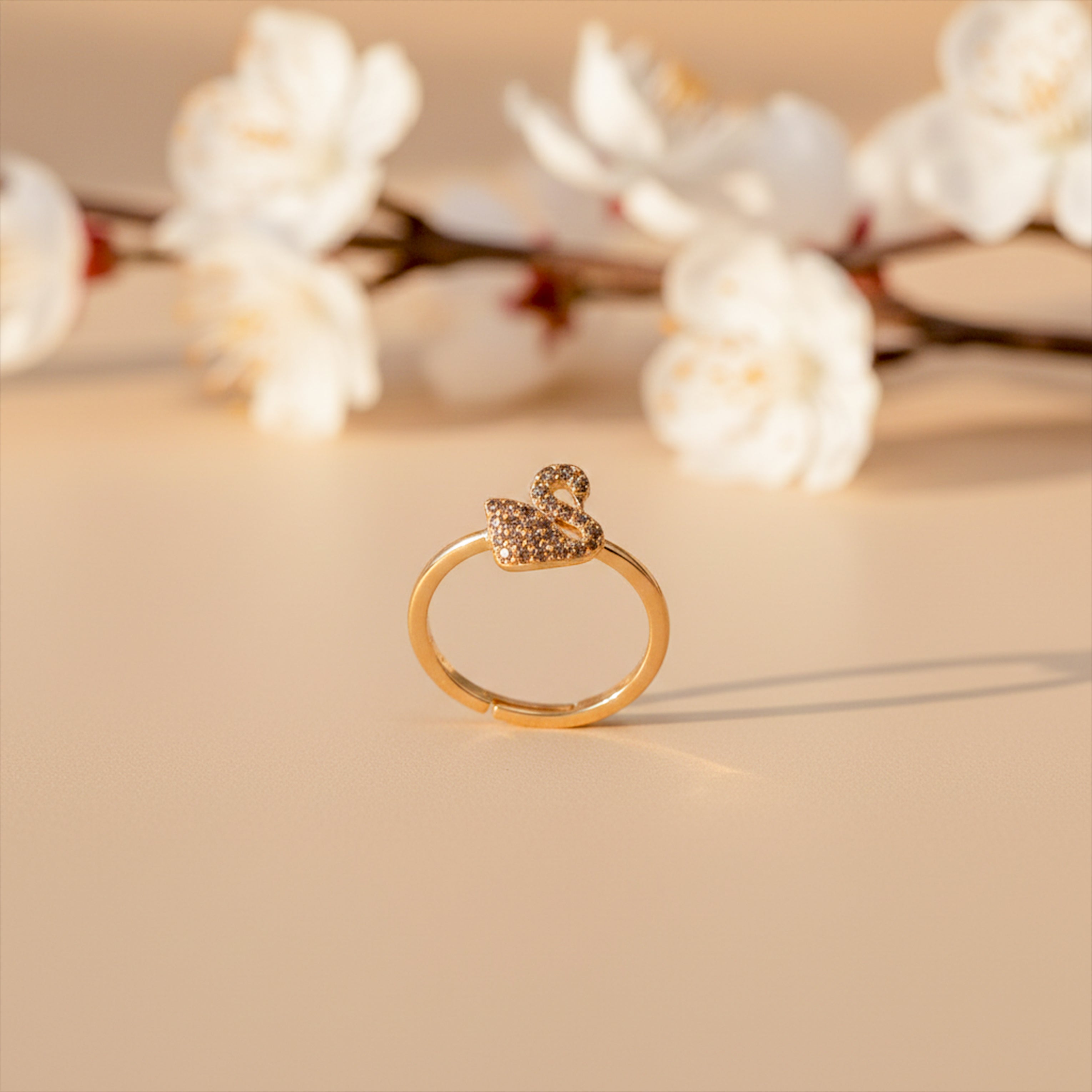 Gold-Toned Swan Sparkle Band GWR -12