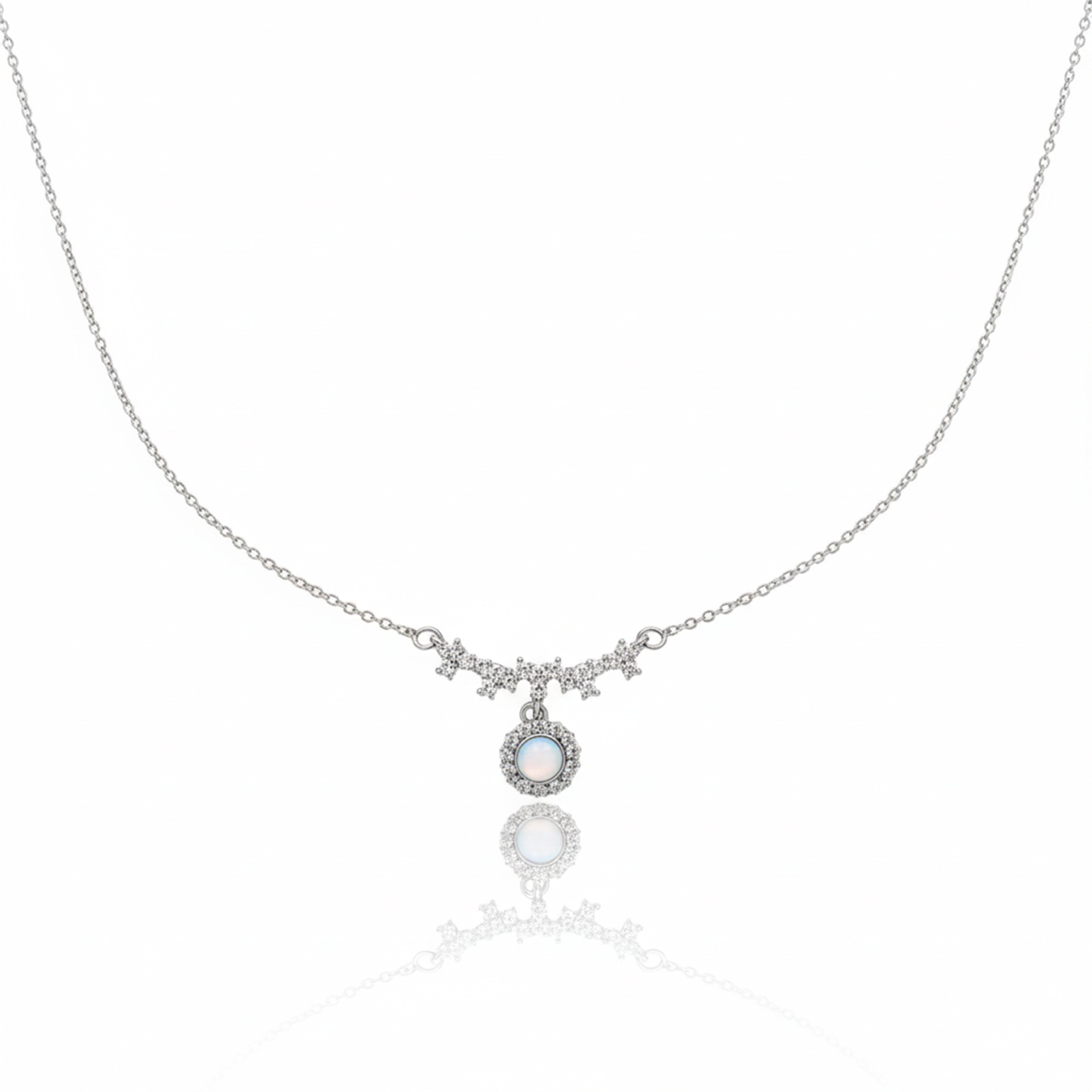 Encircled Moonstone Locket Link Set GWM -83