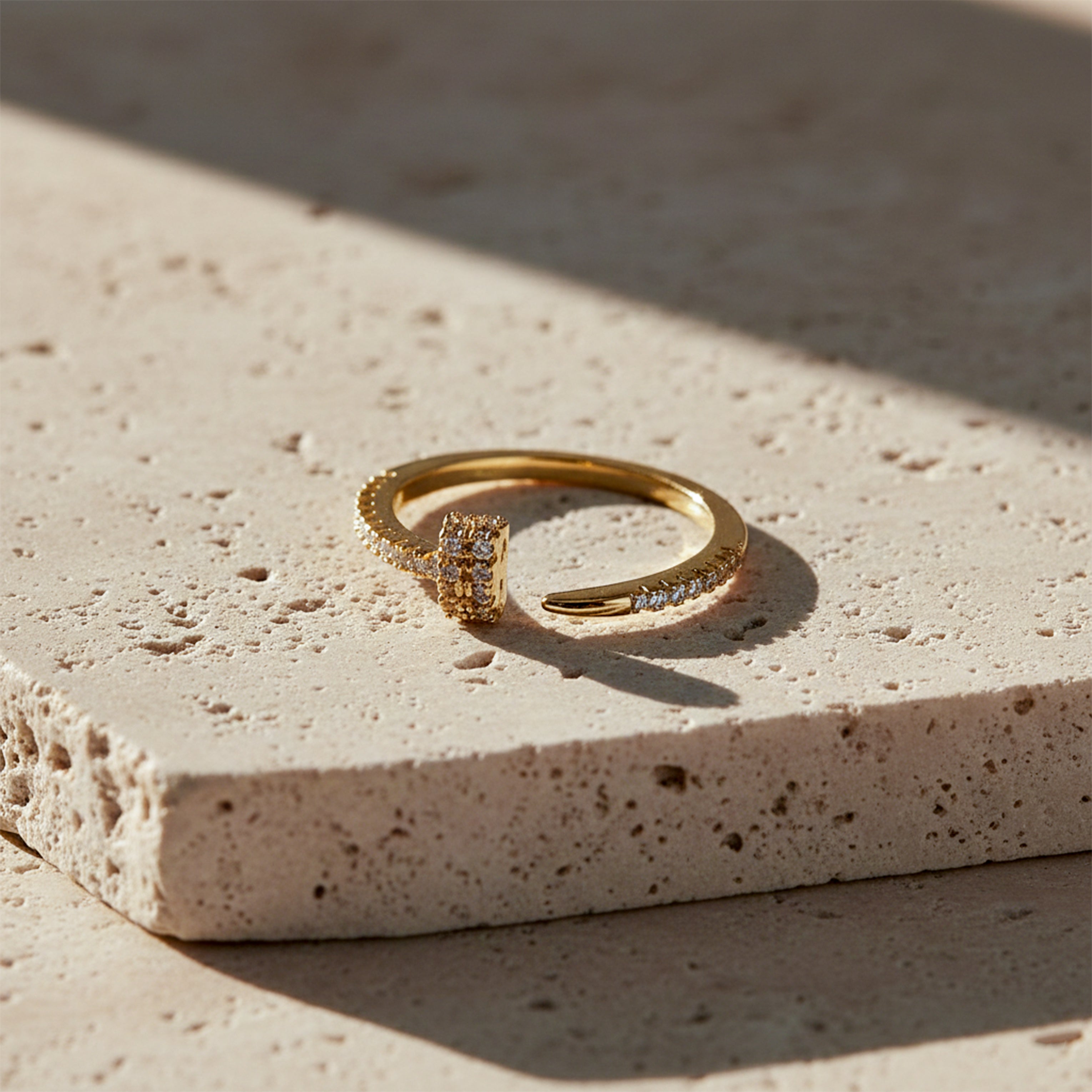 Gold-Toned Nail Flexible Band GWR -66