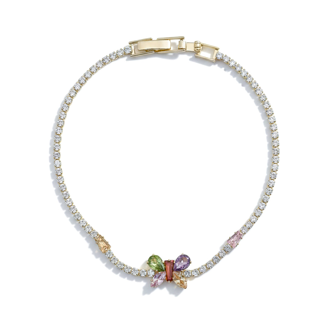 Multicolor Floral Tennis Bracelet for women in Gold - Finora Jewels