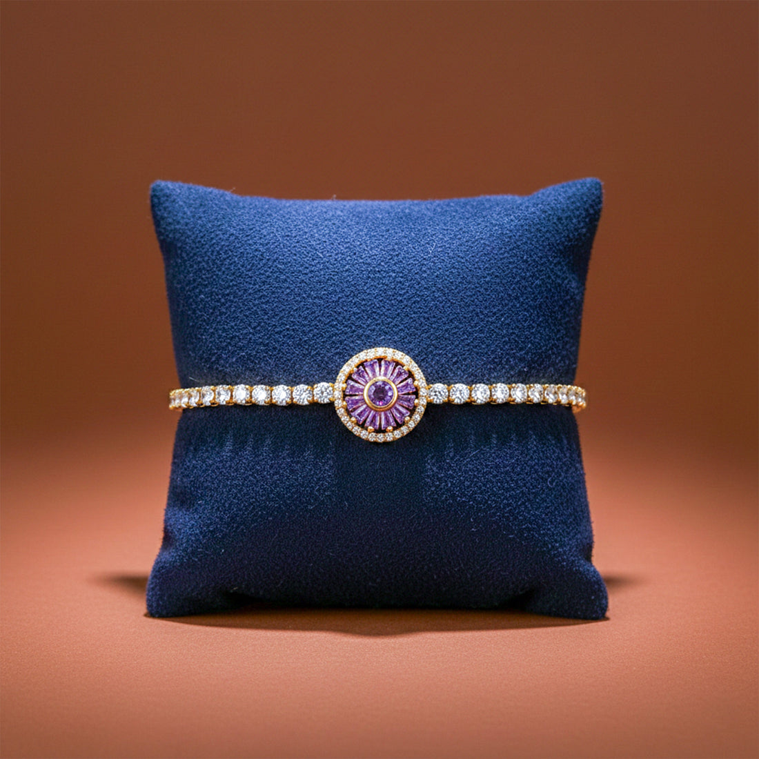 Women Bracelet Royal Amethyst Gold jewellery - Finora Jewels