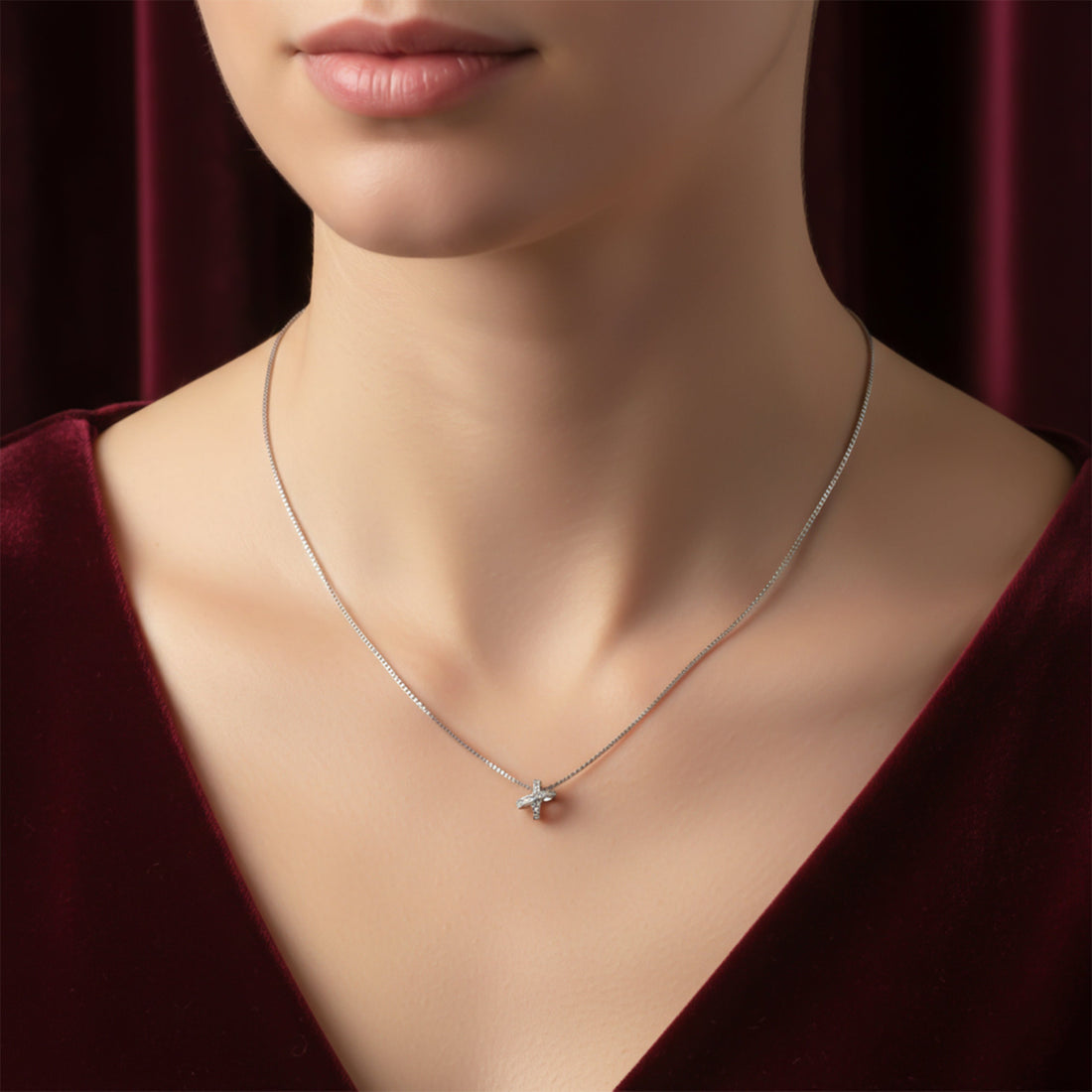 Silver Interlock Spark Locket Link Set GWN -60