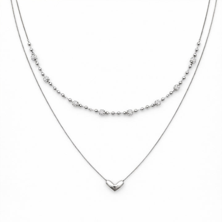 Silver Tiered Love & Spark Bead-Set Link Set GWN -64