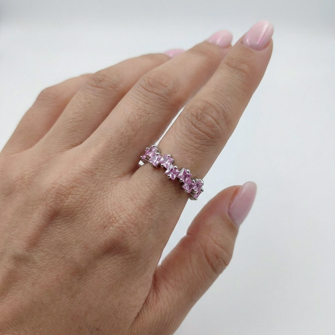 Rosette Square-Cut Eternity Band GWR -28