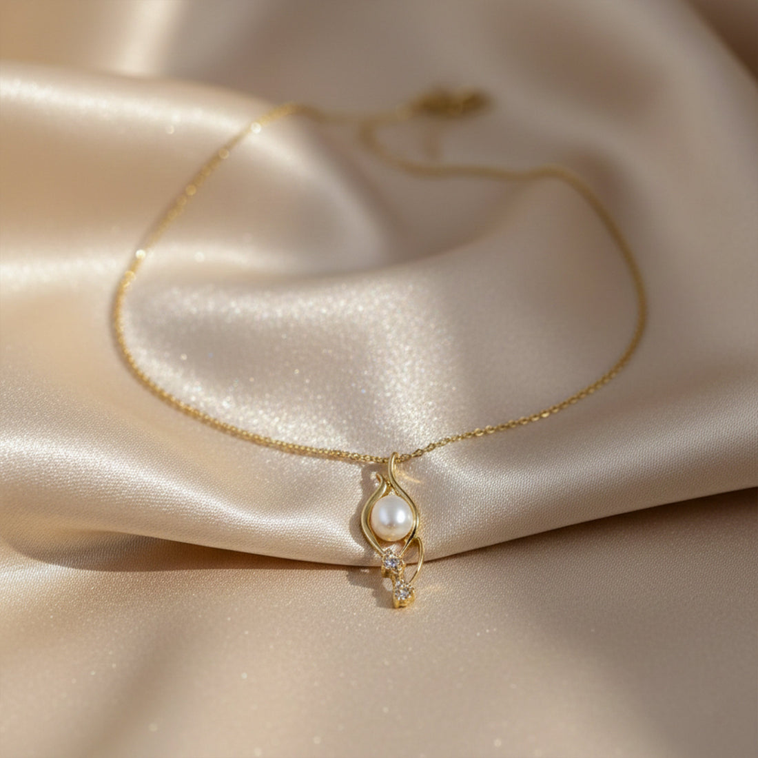 Gold Teardrop Necklace for women - Finora Jewels