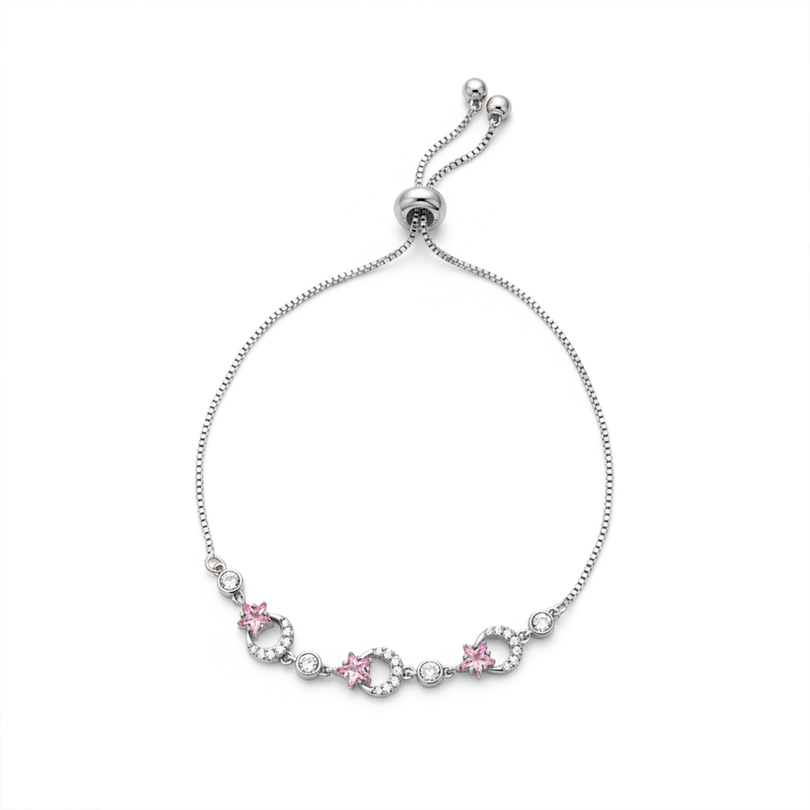 Women Bracelet Pink Star Silver jewellery - Finora Jewels