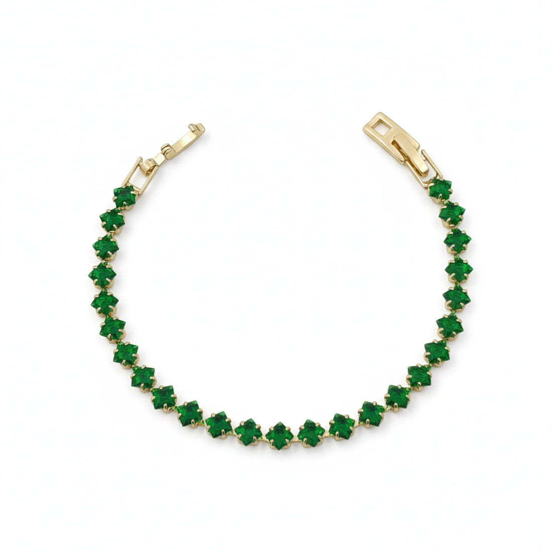 Emerald Clover Tennis Bracelet for women in Gold - Finora Jewels
