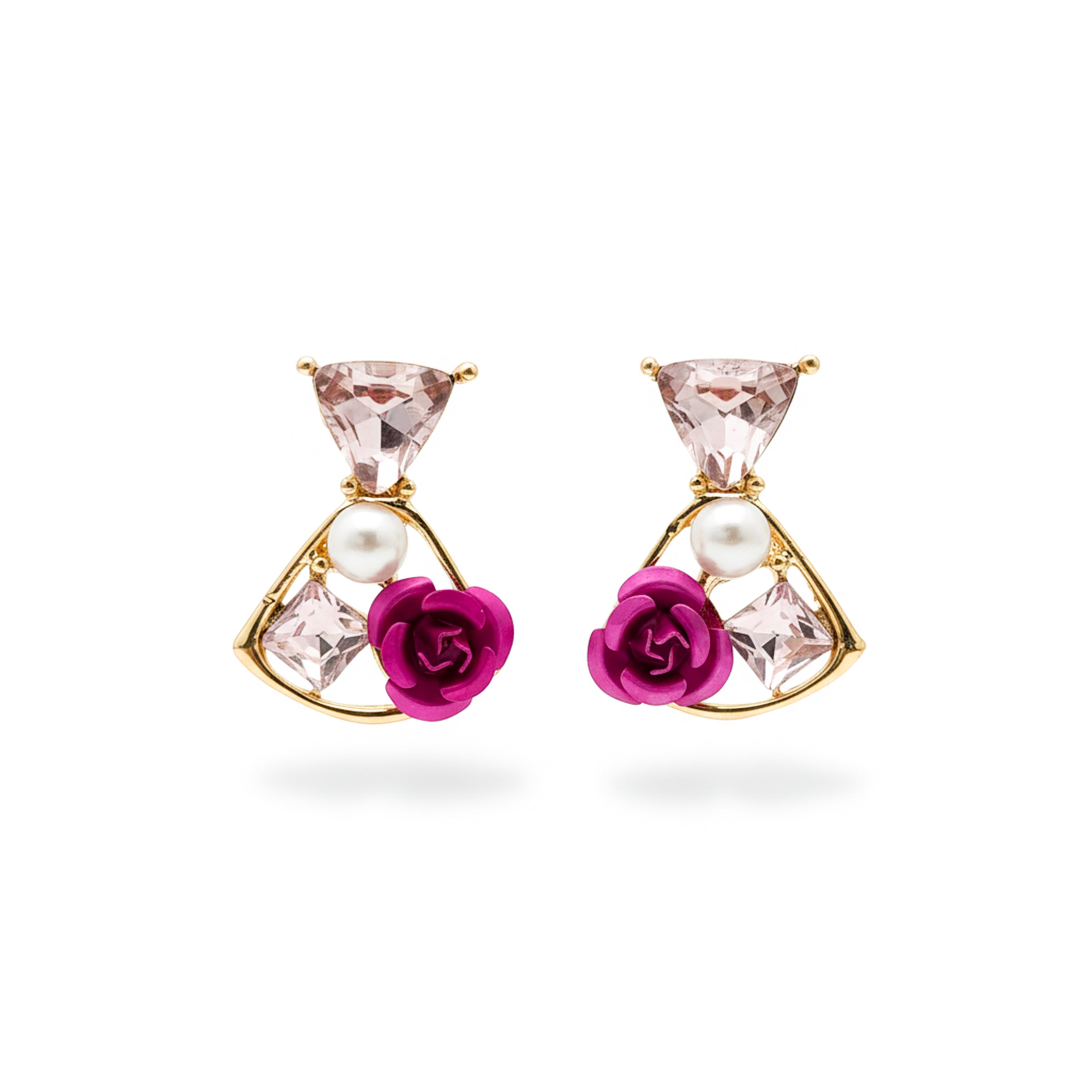 Gold Pearl Stud Stud Earrings for women - Finora Jewels