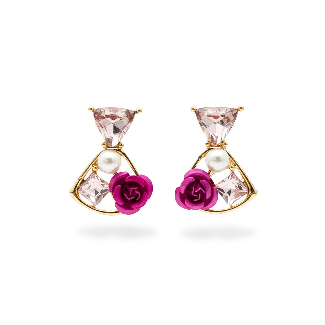 Gold Pearl Stud Stud Earrings for women - Finora Jewels
