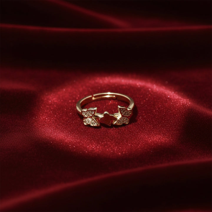 Gold-Toned Twin Papillon Band GWR -14