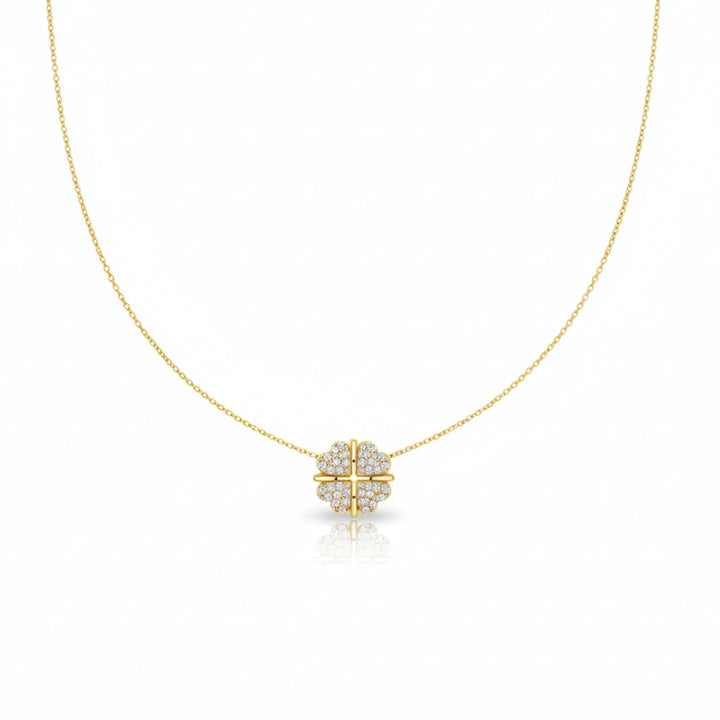 Quatrefoil Cubic Zirconia Locket Link Set GWN -138