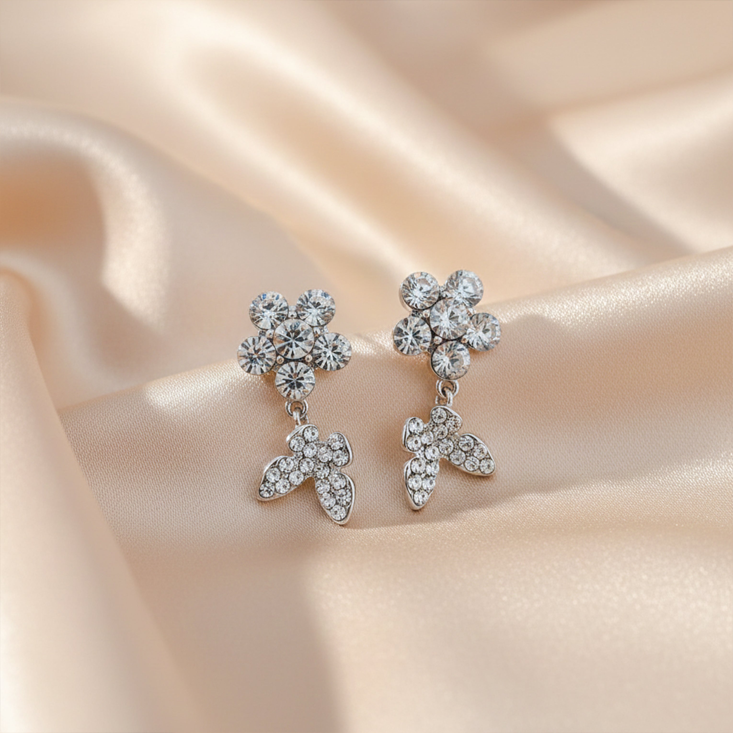 Bloom Sparkle Dangle Ear Studs GWE -106