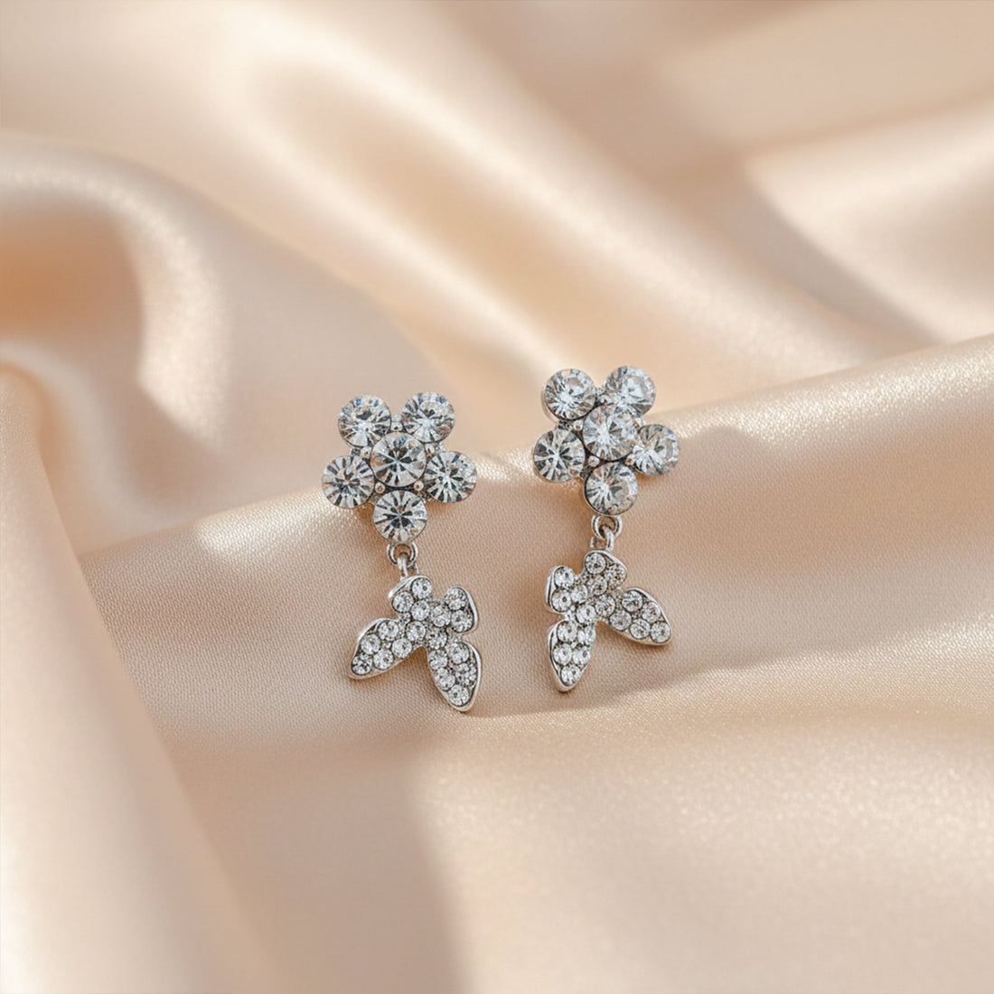 Bloom Sparkle Dangle Ear Studs GWE -106