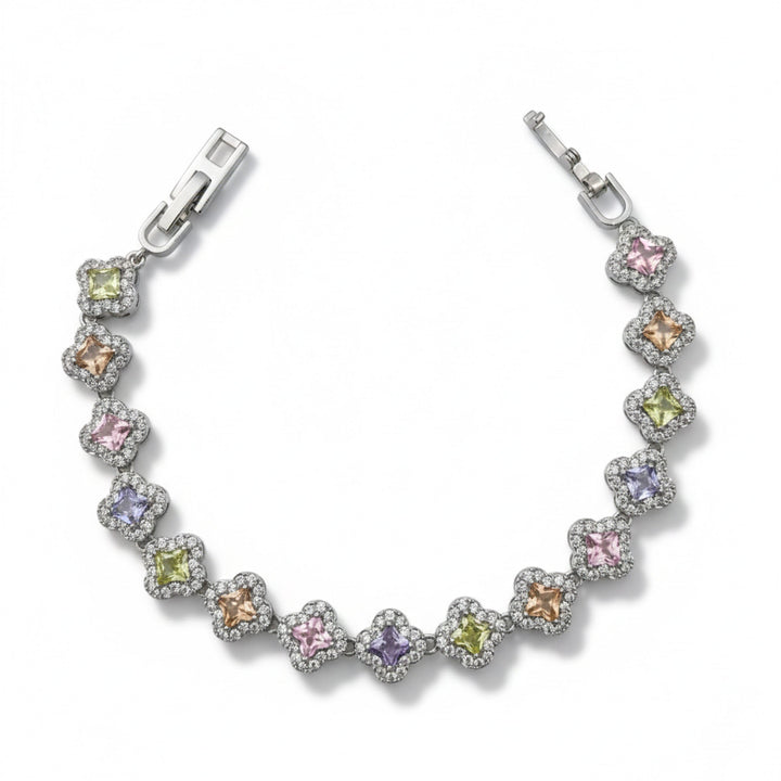 Silver Plated Multi Color Princess Bracelet