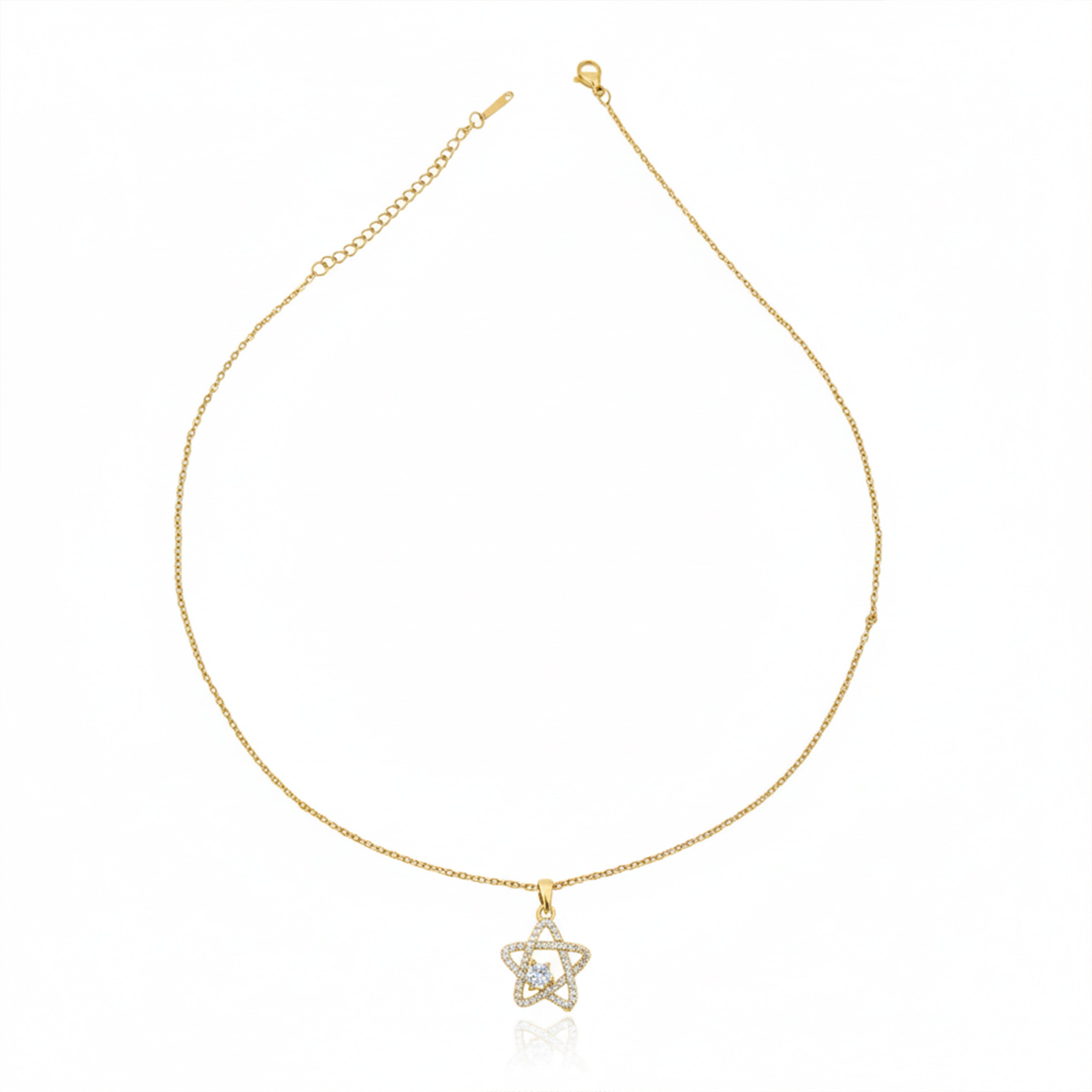 Gold Crystal Star Necklace for women - Finora Jewels