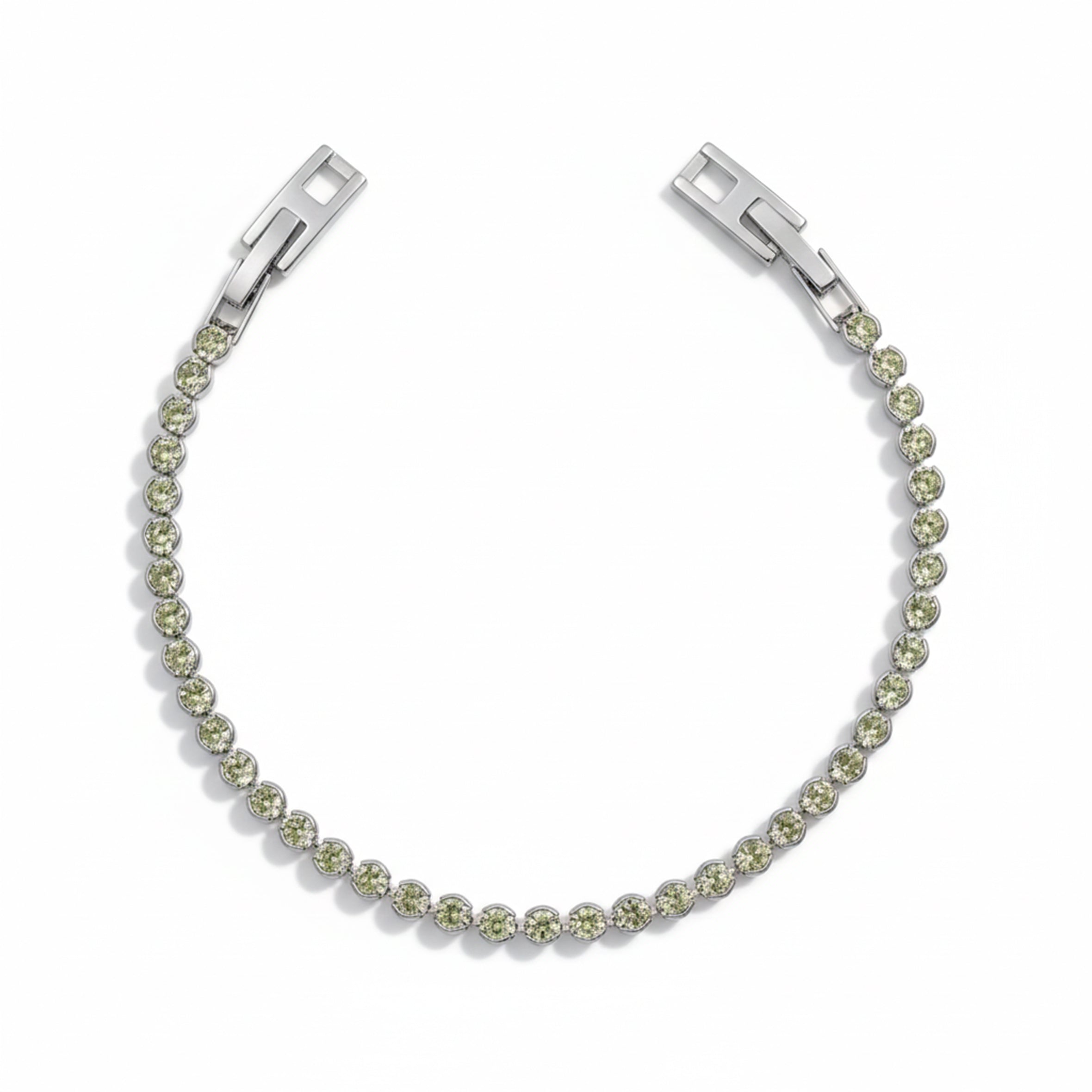 Women Bracelet Green Halo Tennis Gold jewellery - Finora Jewels