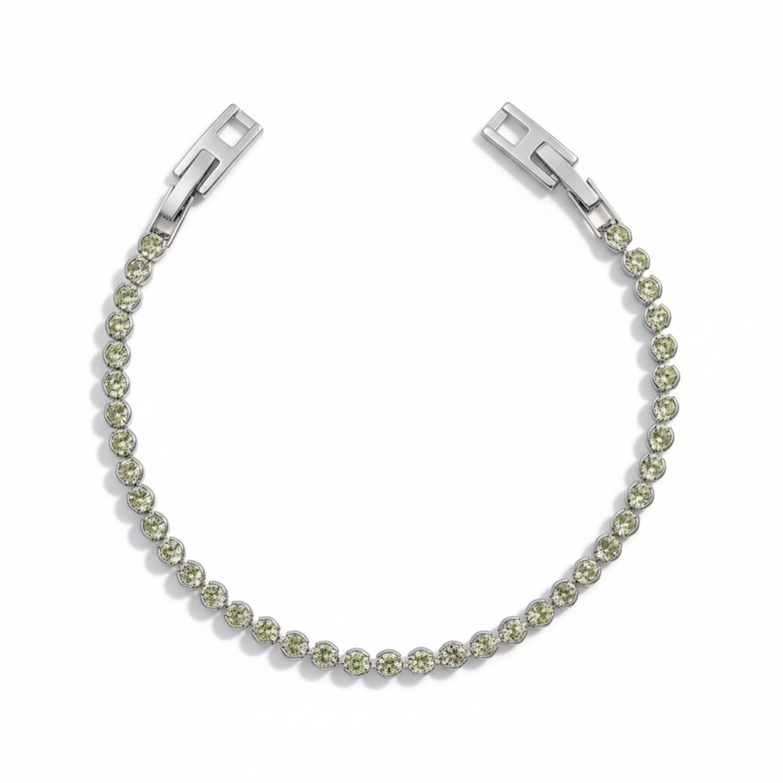 Women Bracelet Green Halo Tennis Gold jewellery - Finora Jewels