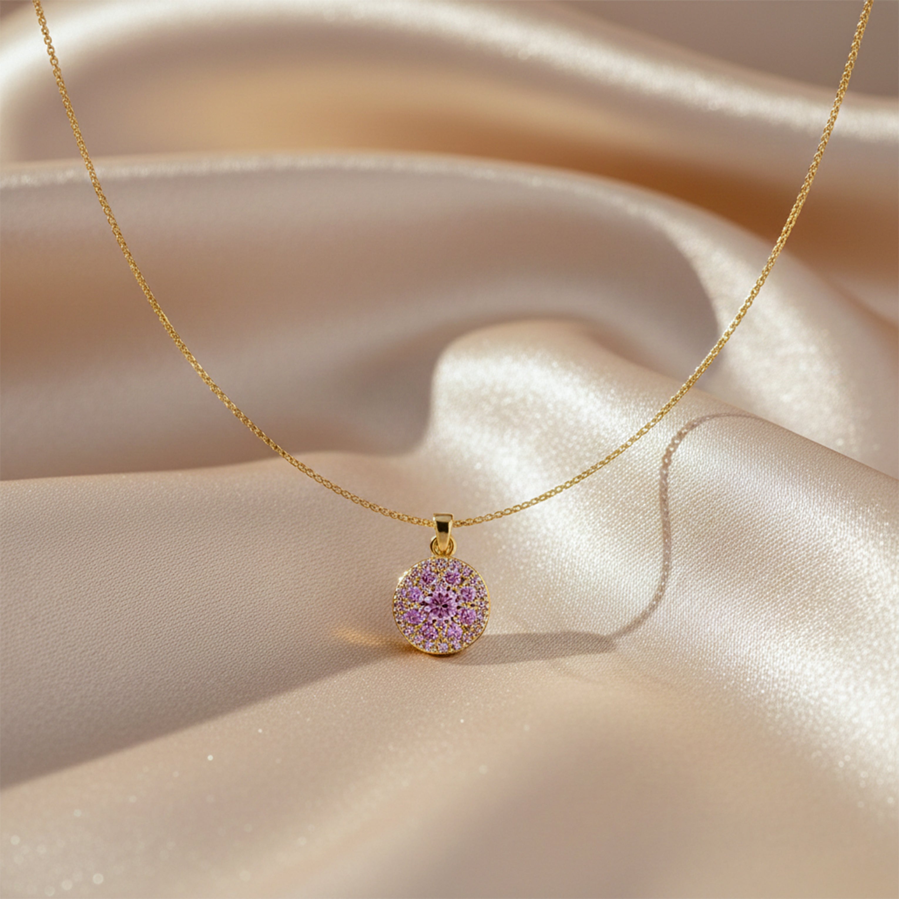 Amethyst-Purple Cubic Zirconia Women Neckless GWN -89