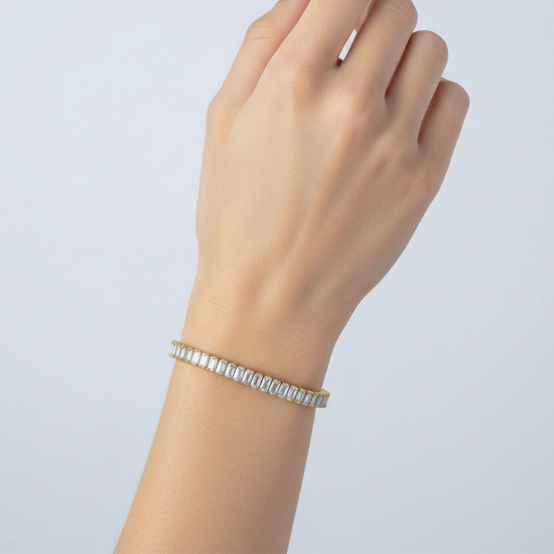 Luxury Baguette Tennis Bracelet for women in Gold - Finora Jewels