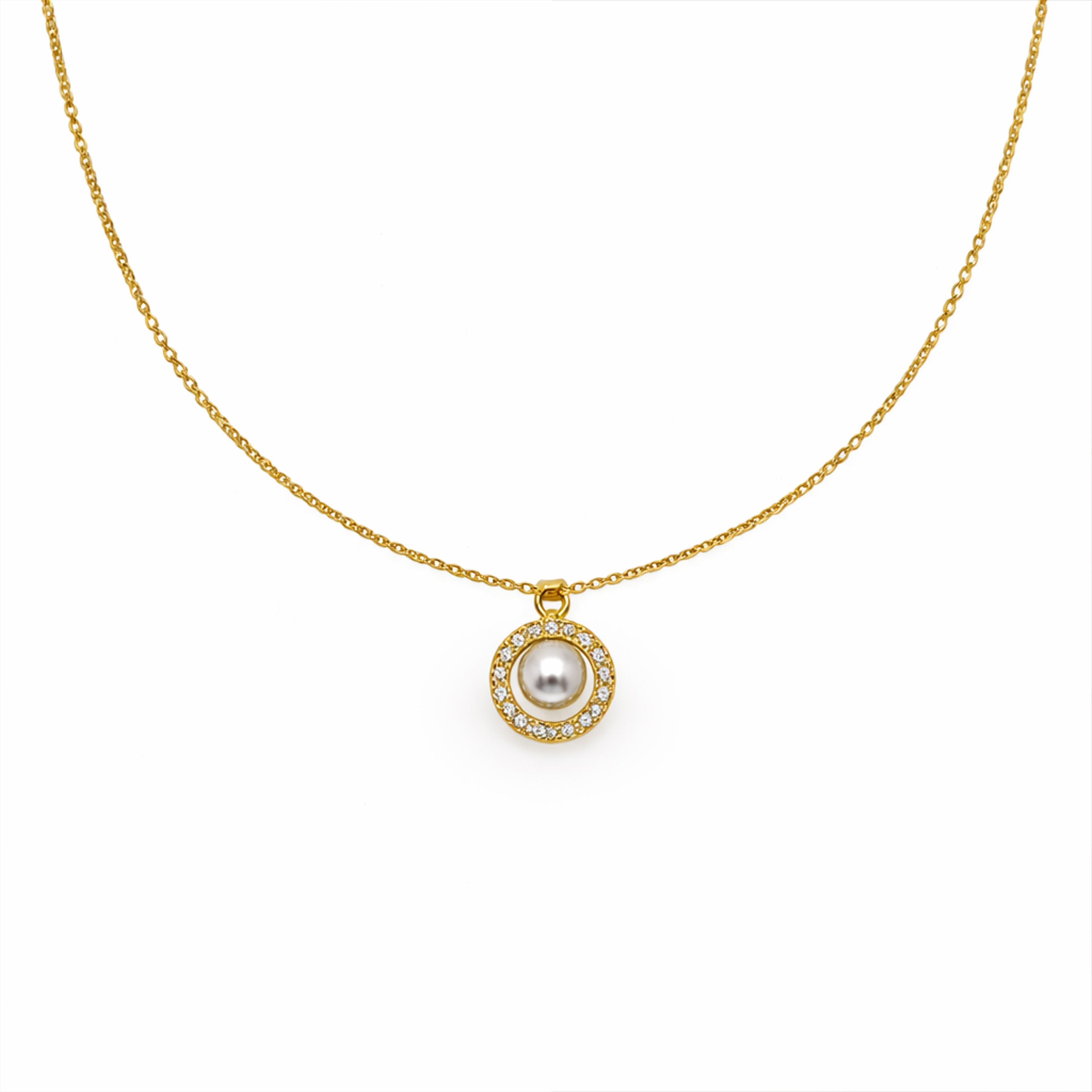 Gold-Toned Moti Encircled Elegance Link Set GWN -57