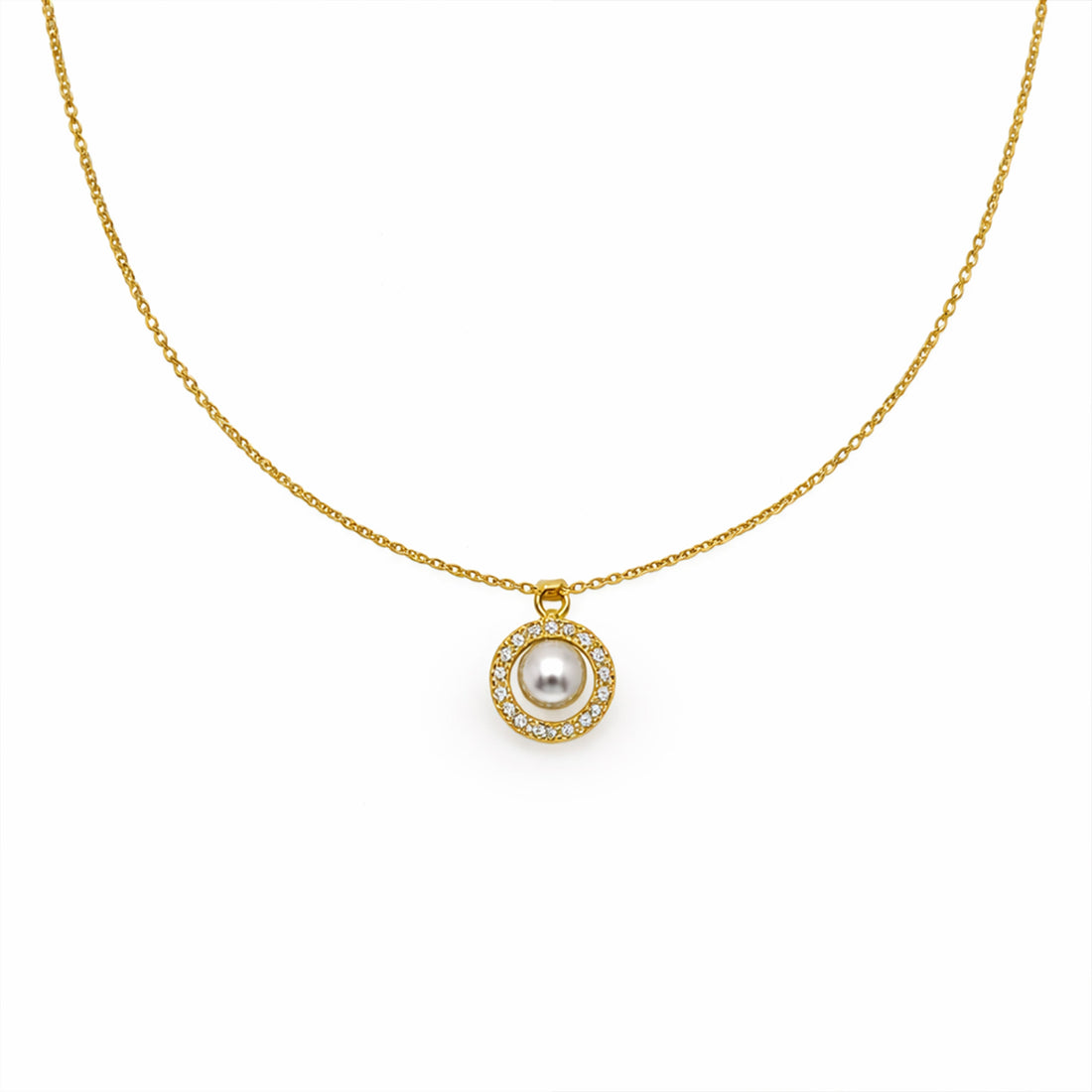 Gold-Toned Moti Encircled Elegance Link Set GWN -57