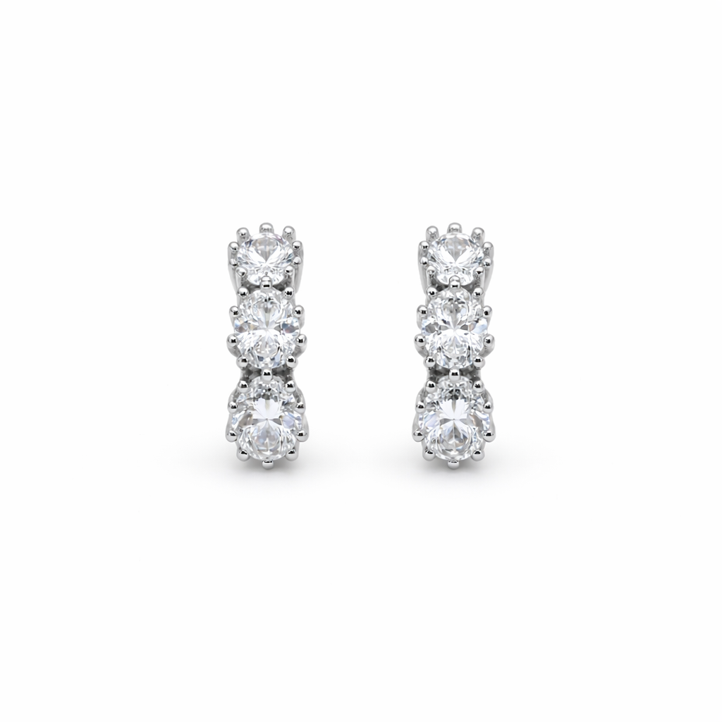 Crystal Cascade Stud Stud Earrings for women in Gold - Finora Jewels
