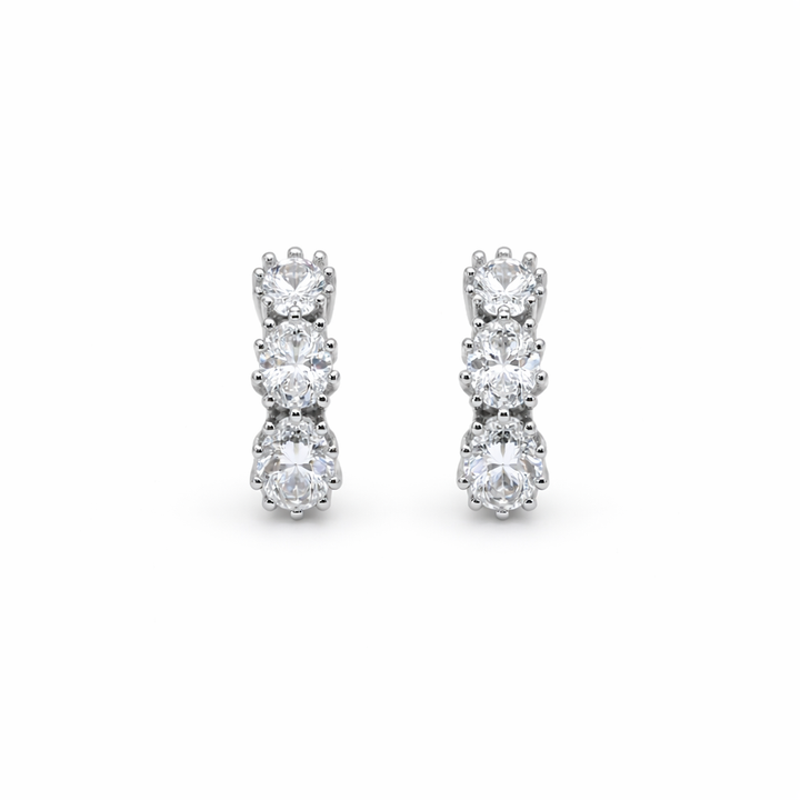 Cubic Zirconia Cascade Post Ear Studs GWE -88