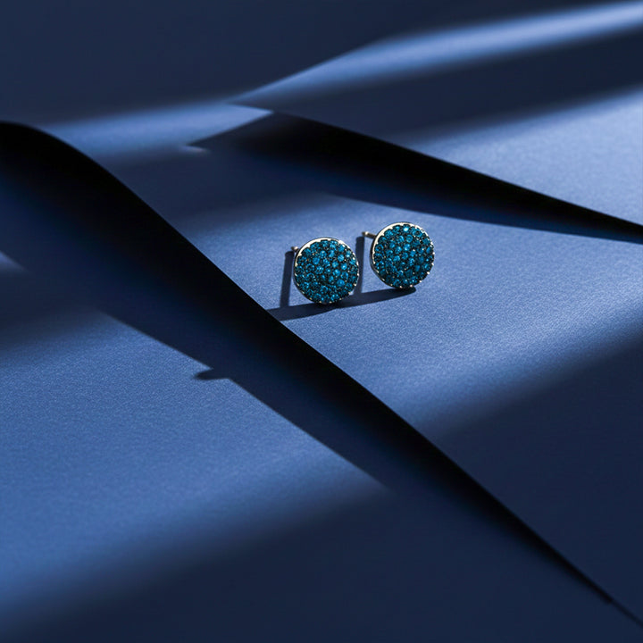 Midnight Blue Pavé Post Ear Studs GWE -95