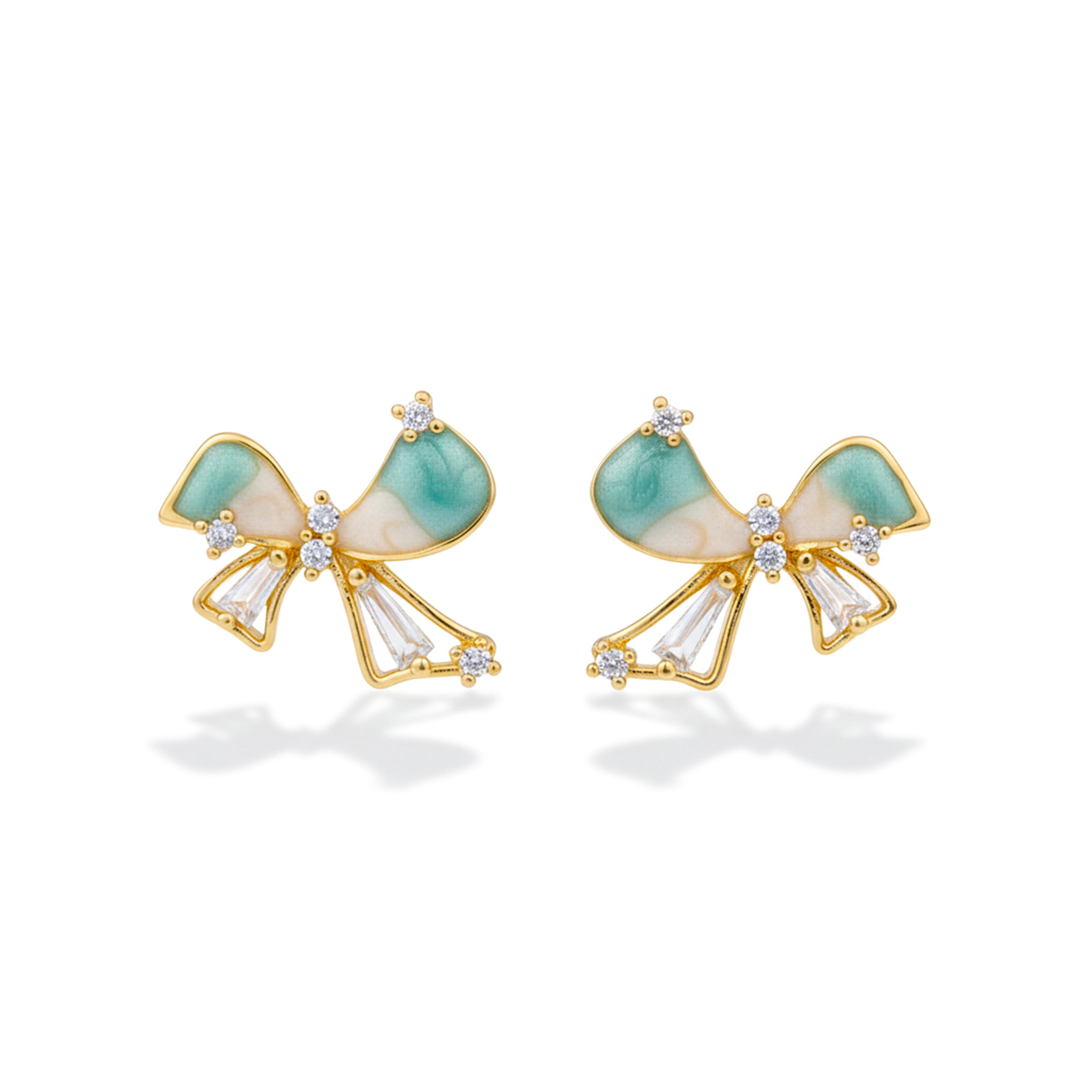 Gold Elegant Bow Stud Stud Earrings for women - Finora Jewels