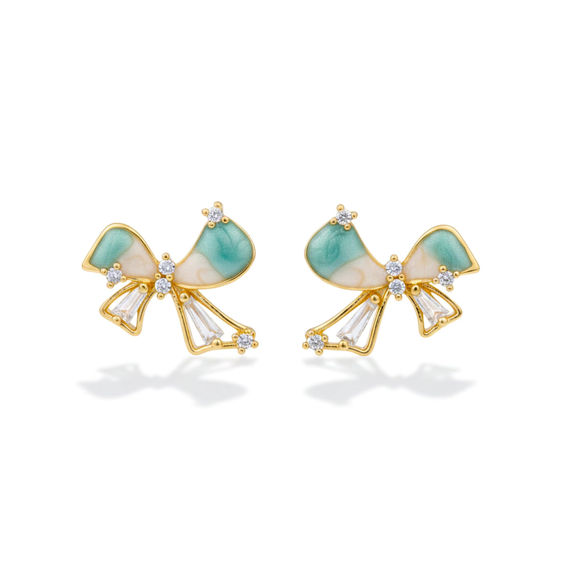 Gold Elegant Bow Stud Stud Earrings for women - Finora Jewels