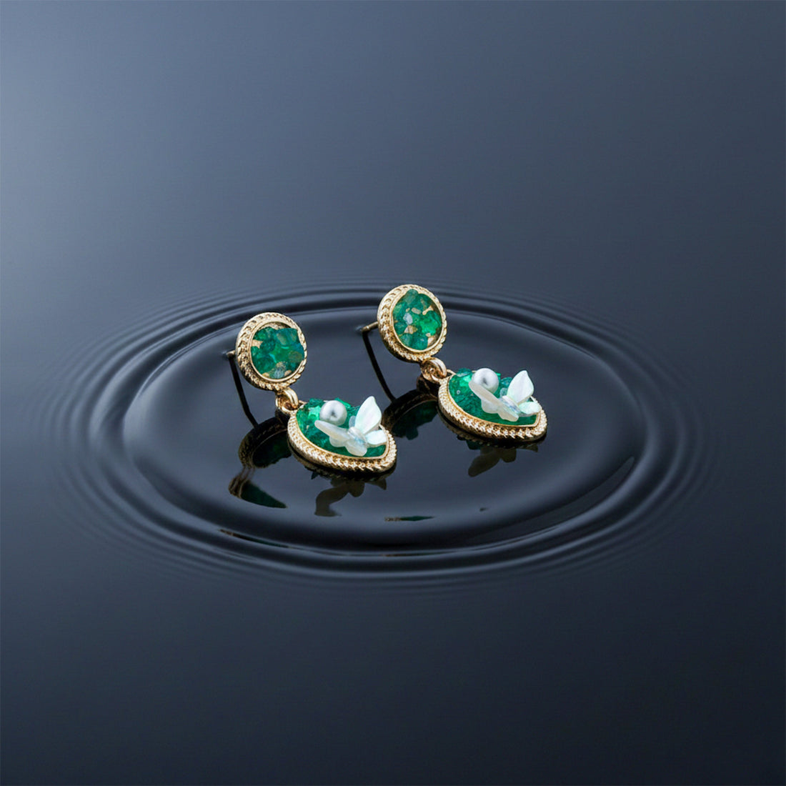 Gold Butterfly Drop Drop Earrings for women - Finora Jewels