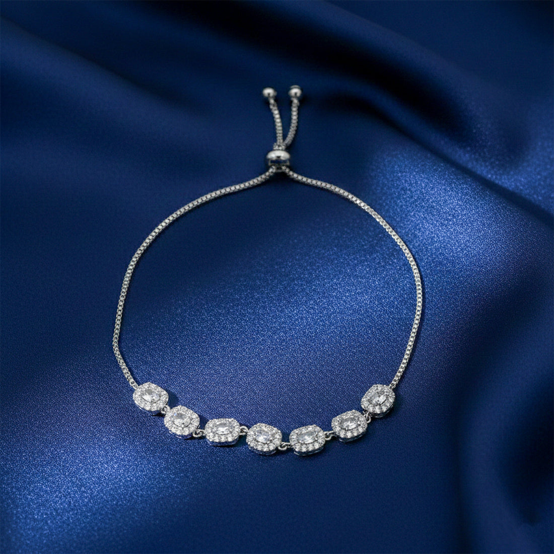 Women Bracelet CZ Oval Link Silver jewellery - Finora Jewels