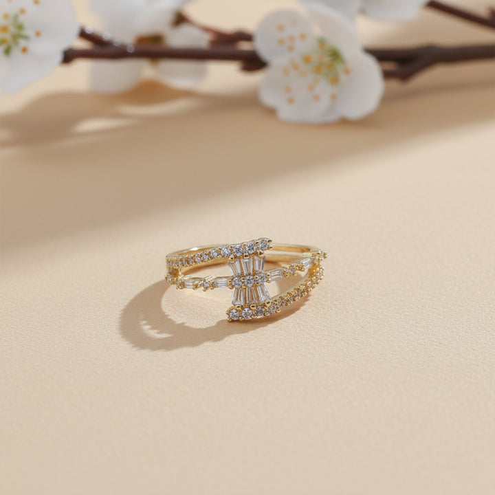 Gold-Toned Starburst Flexible Band GWR -82