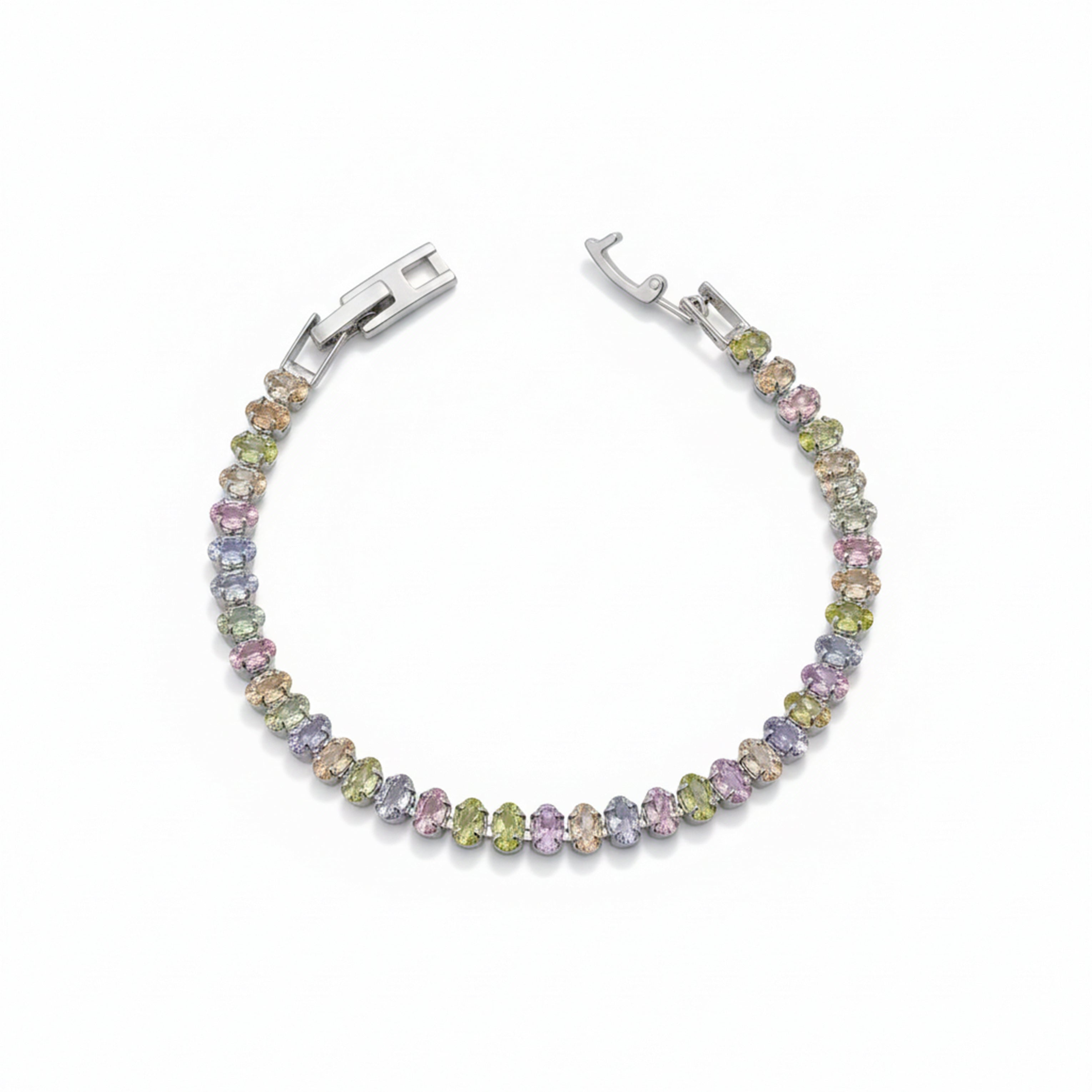Gold Pastel Multicolor Tennis Bracelet for women - Finora Jewels