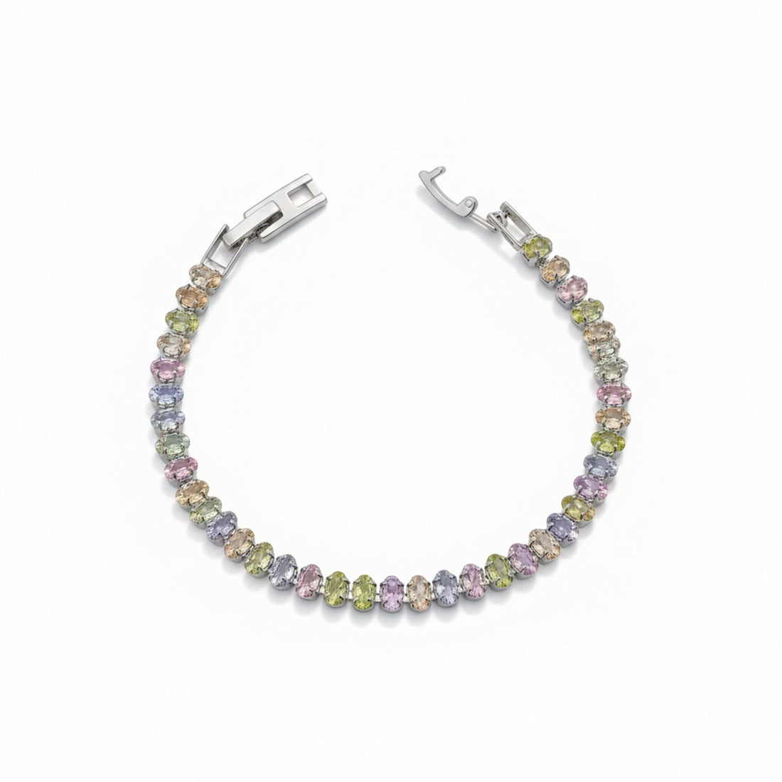 Gold Pastel Multicolor Tennis Bracelet for women - Finora Jewels
