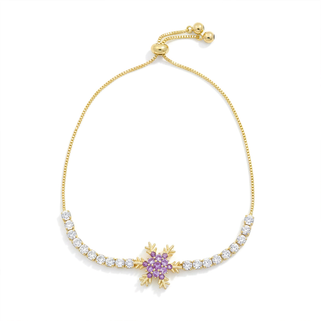 Women Bracelet Purple Snowflake Gold jewellery - Finora Jewels