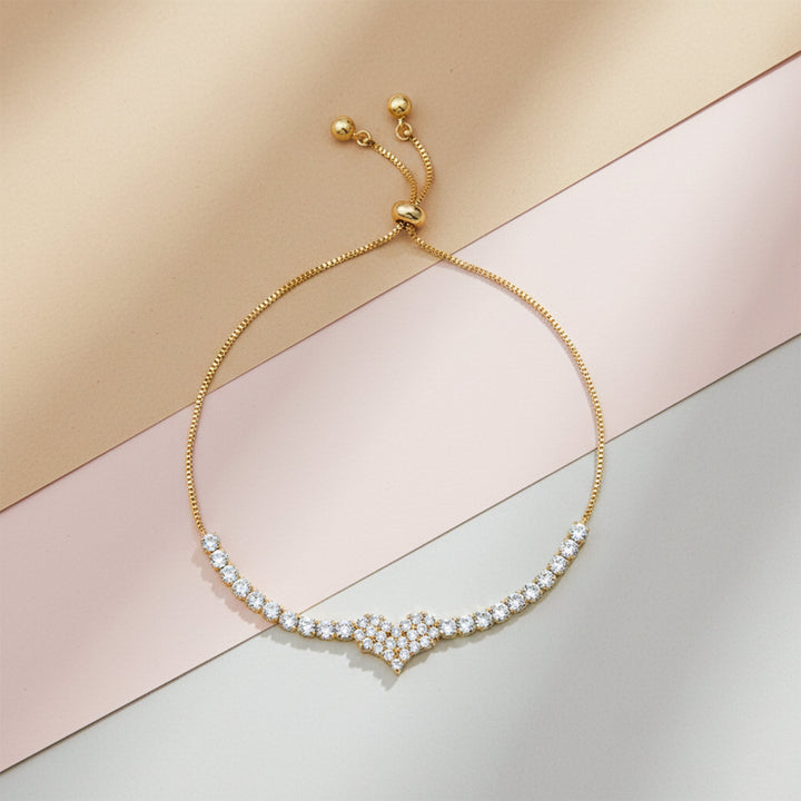 Gold-Toned Sparkle Love Flexible Kangan GWB -114